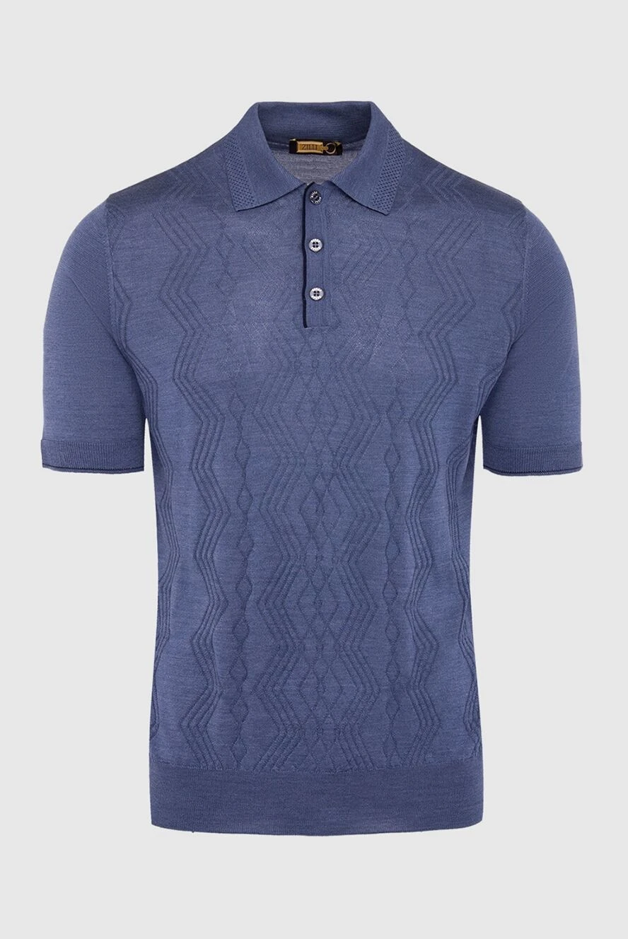 Zilli man silk polo blue for men купить с ценами и фото 164913 - photo 1