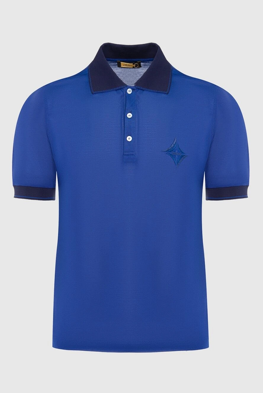 Zilli man cotton and silk polo blue for men купить с ценами и фото 164923 - photo 1