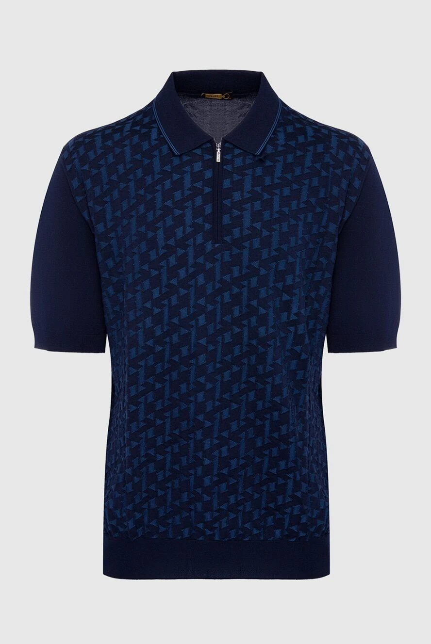 Zilli man cotton and silk polo blue for men купить с ценами и фото 164933 - photo 1