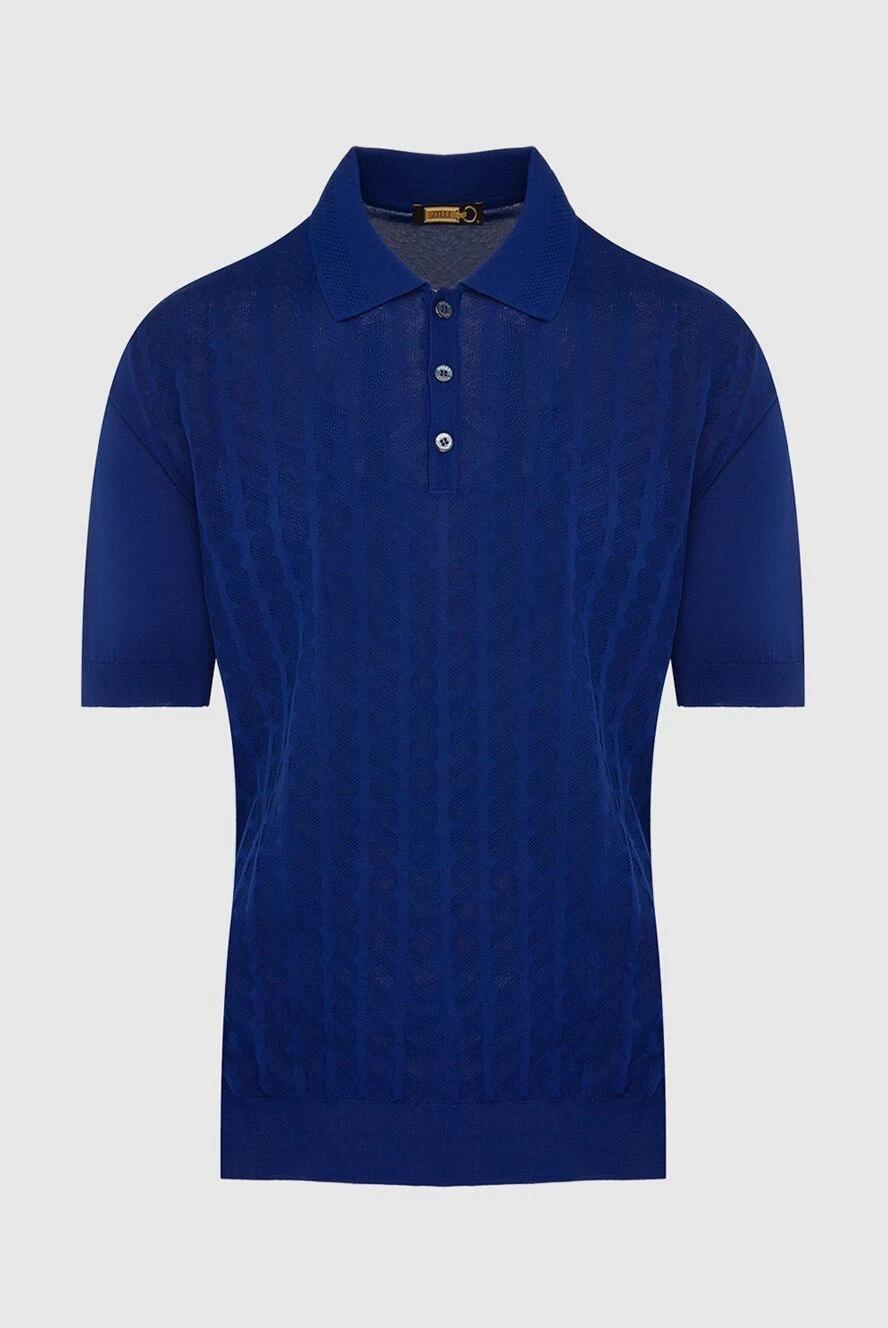 Zilli man cotton and silk polo blue for men купить с ценами и фото 164944 - photo 1