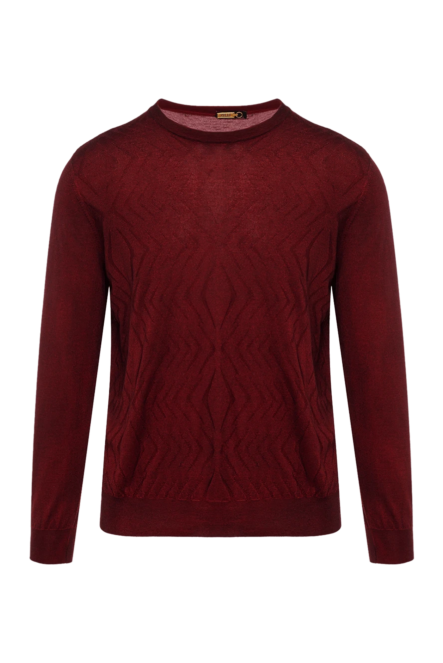 Zilli man cashmere and silk jumper burgundy for men купить с ценами и фото 164971 - photo 1