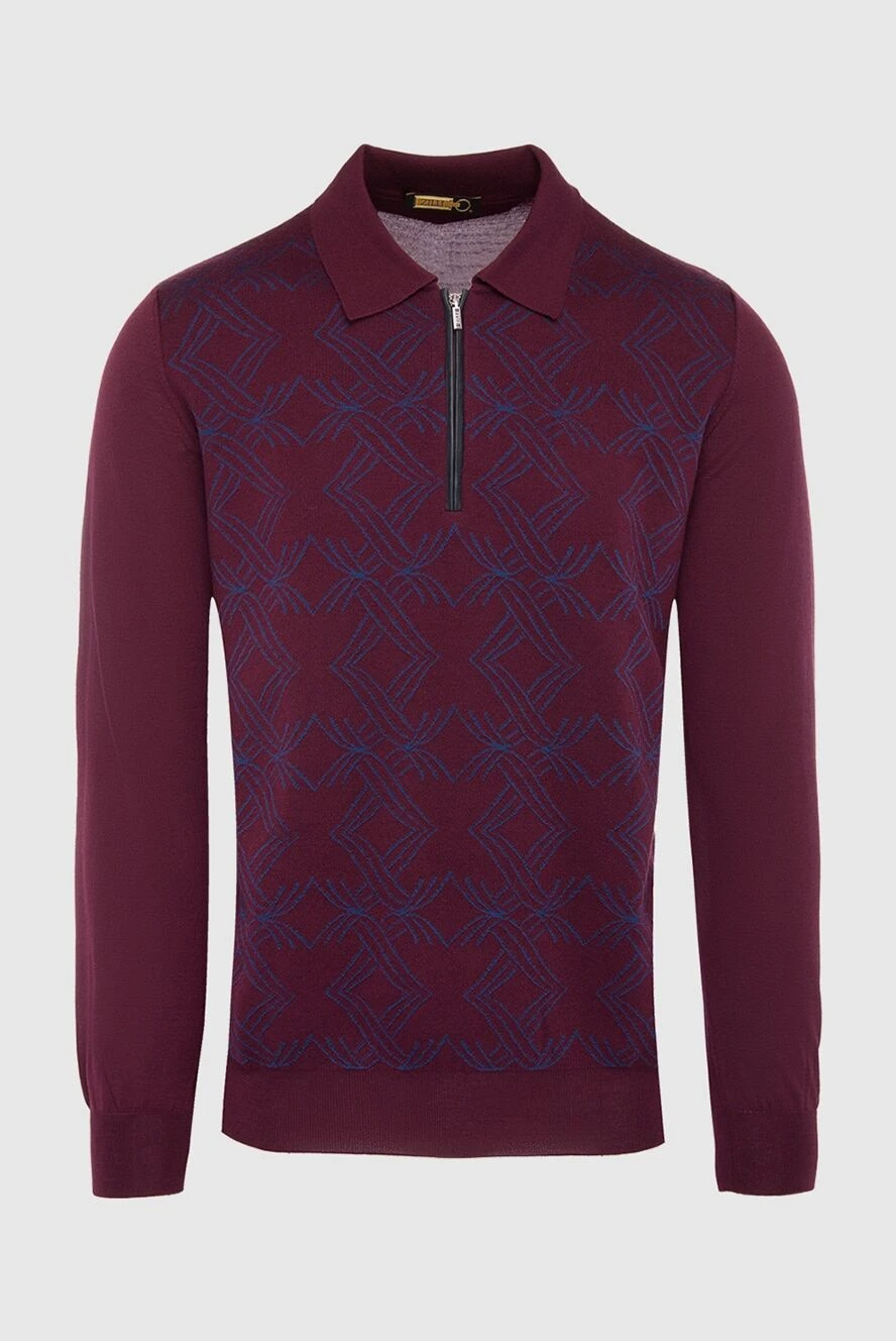 Zilli man long sleeve polo in silk and cashmere burgundy for men купить с ценами и фото 164975 - photo 1