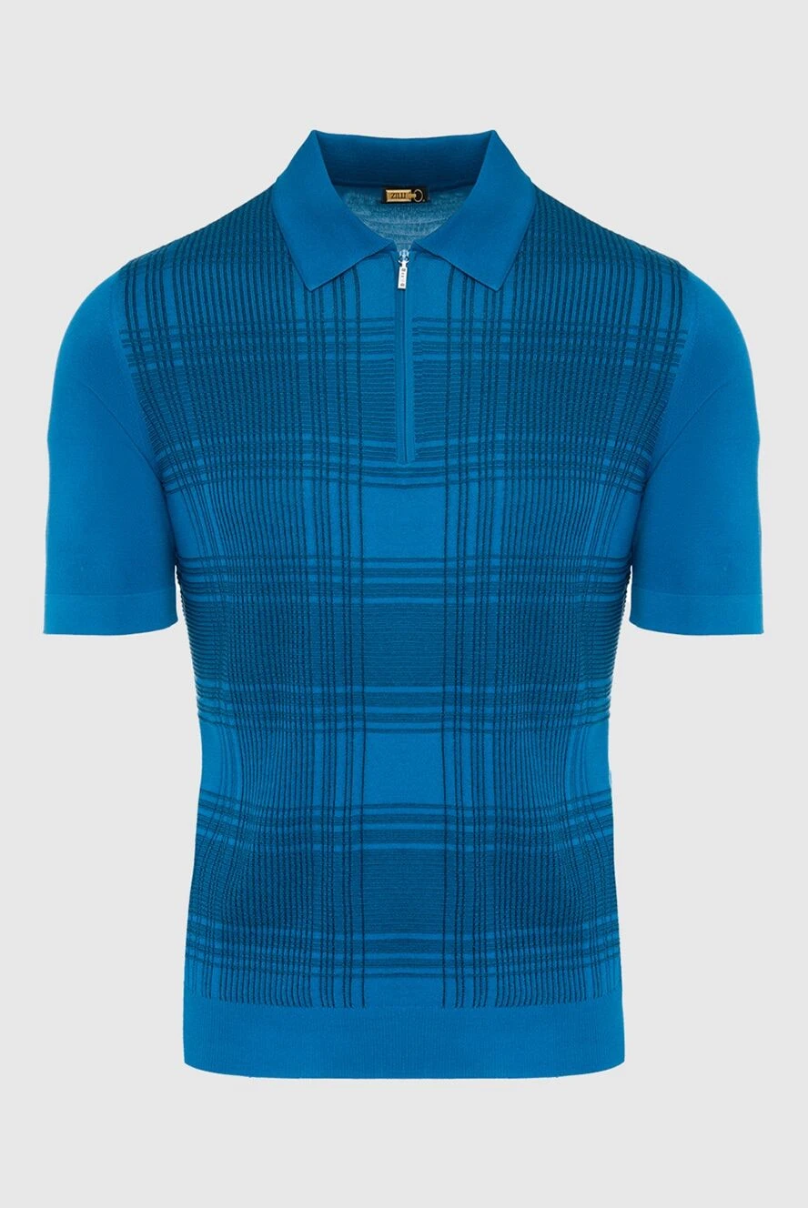 Zilli man cotton and silk polo blue for men купить с ценами и фото 165005 - photo 1