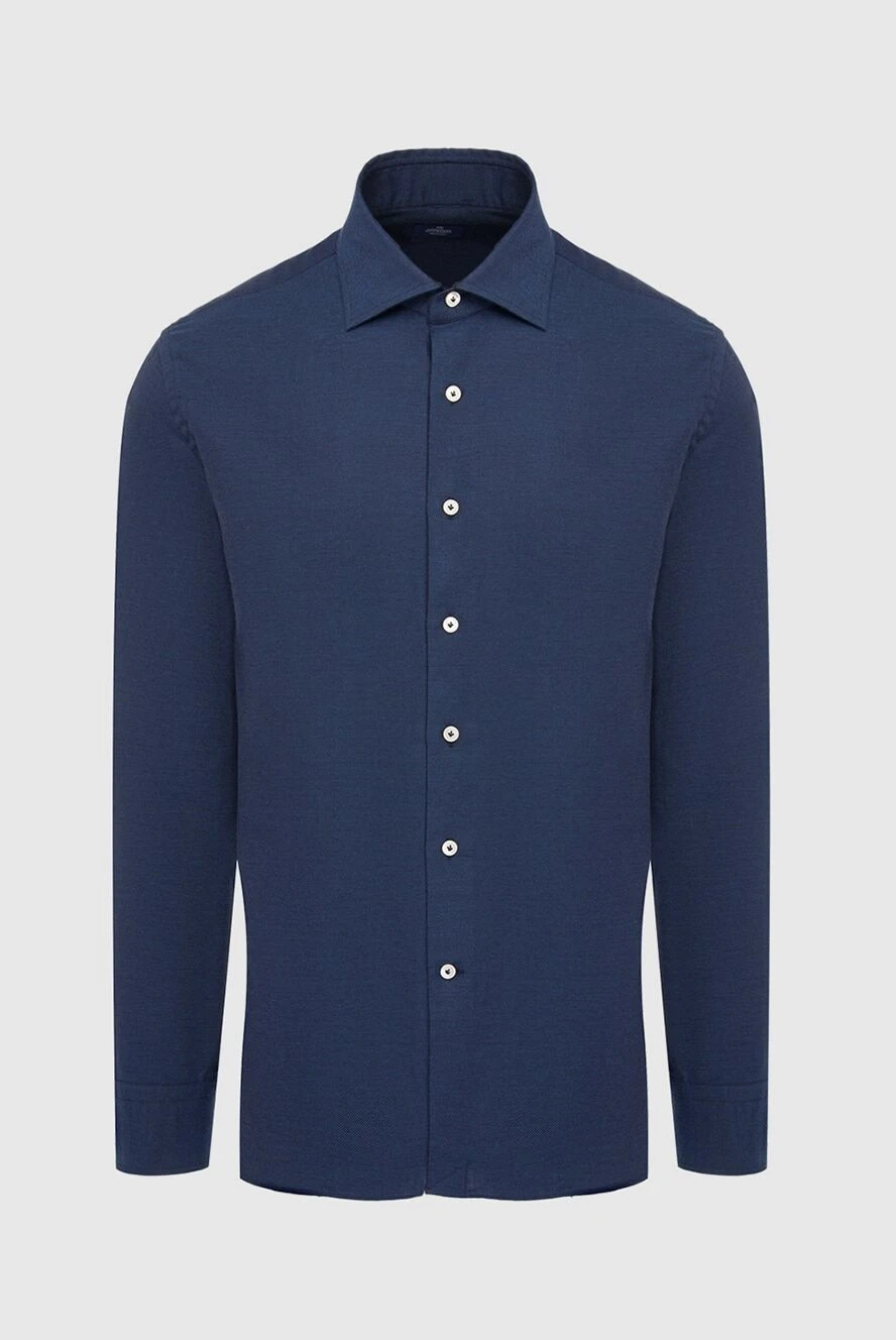 Alessandro Gherardi man men's blue cotton and cashmere shirt купить с ценами и фото 165025 - photo 1