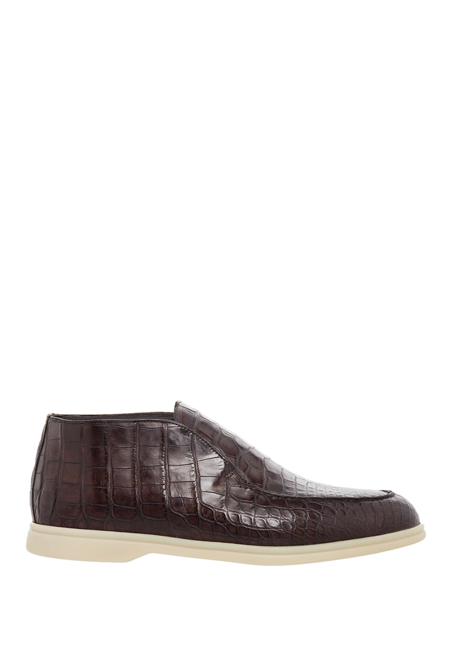 Cesare di Napoli man brown crocodile leather loafers for men купить с ценами и фото 165067 - photo 1