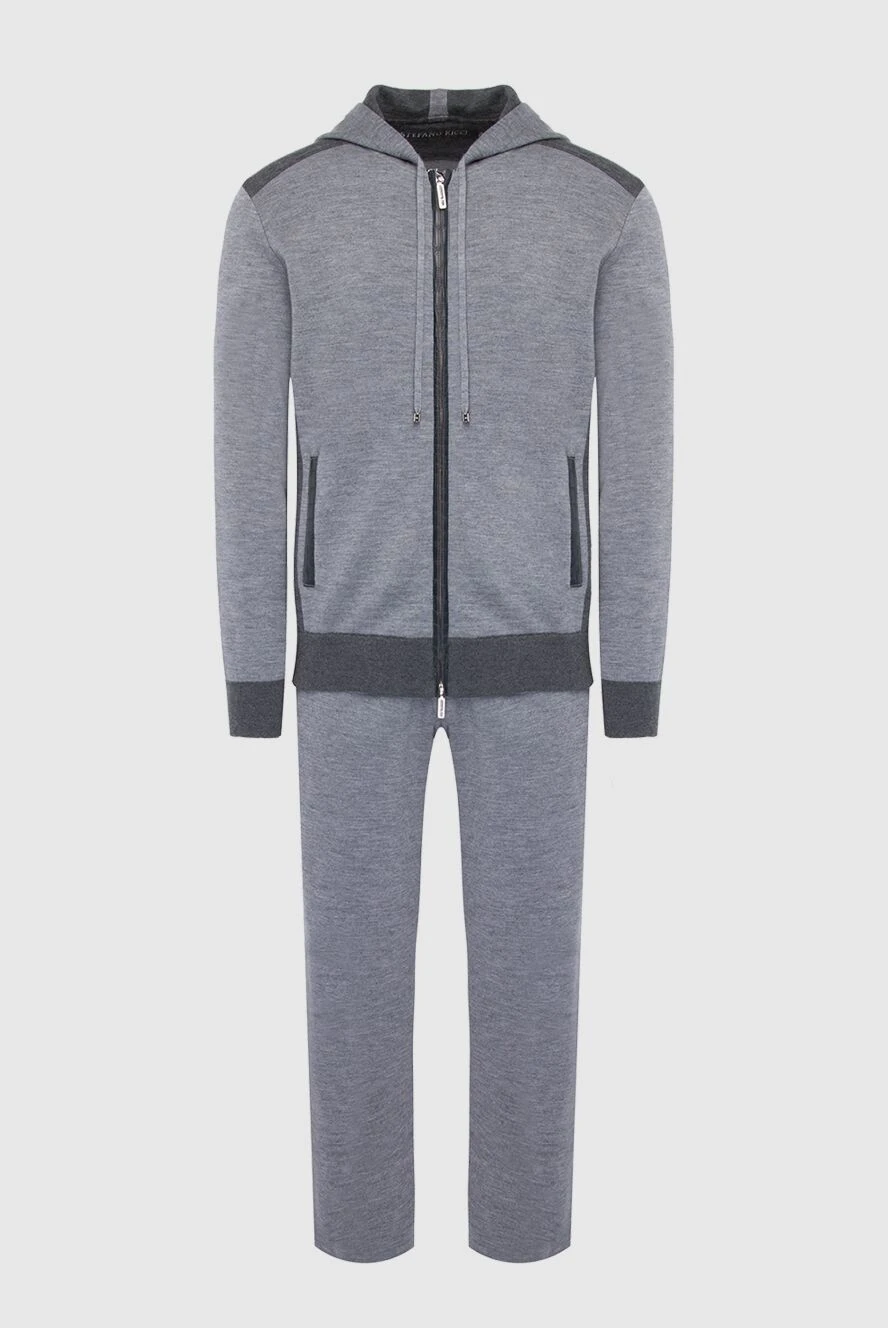 Stefano Ricci men's sports suit made of cashmere and crocodile leather gray 165162 - photo 1