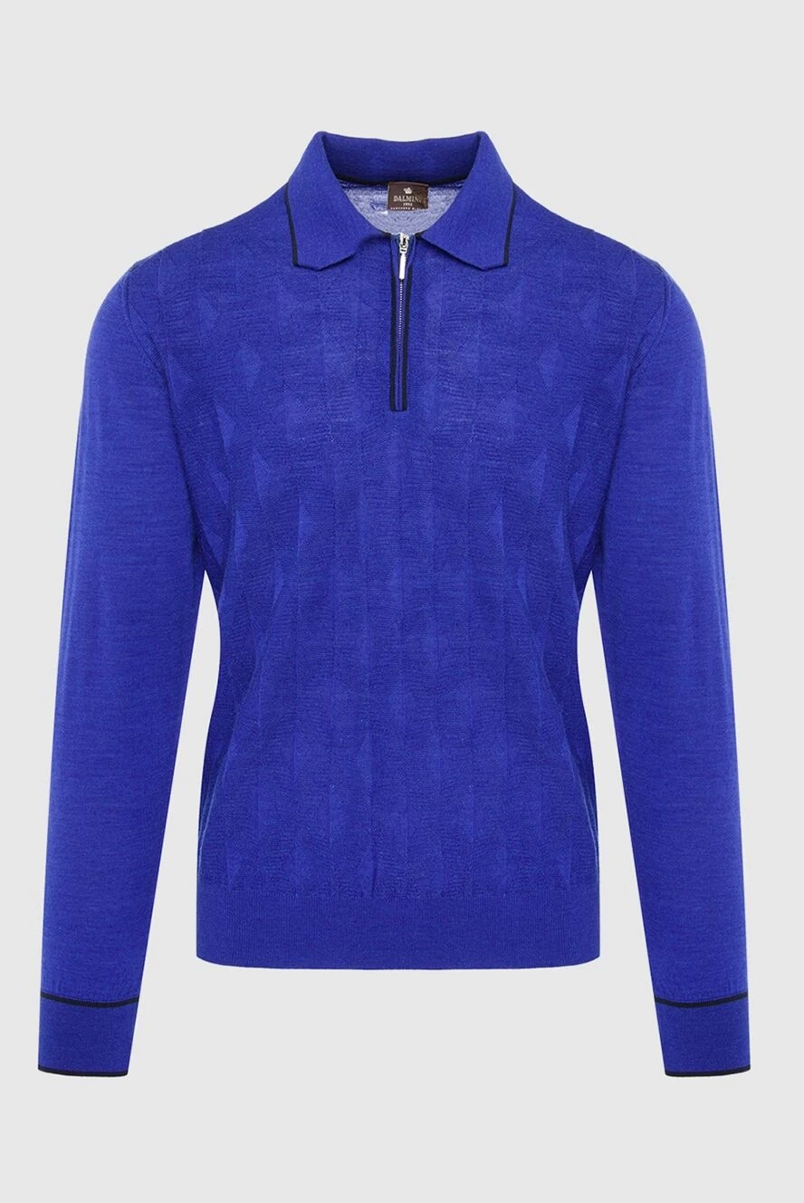 Dalmine man wool, silk and cashmere long sleeve polo blue for men купить с ценами и фото 165194 - photo 1