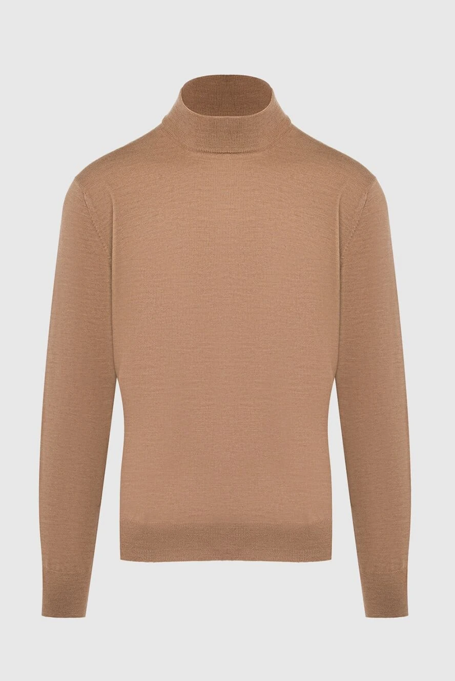 Gran Sasso man men's jumper with a high stand-up collar made of wool, beige купить с ценами и фото 165374 - photo 1