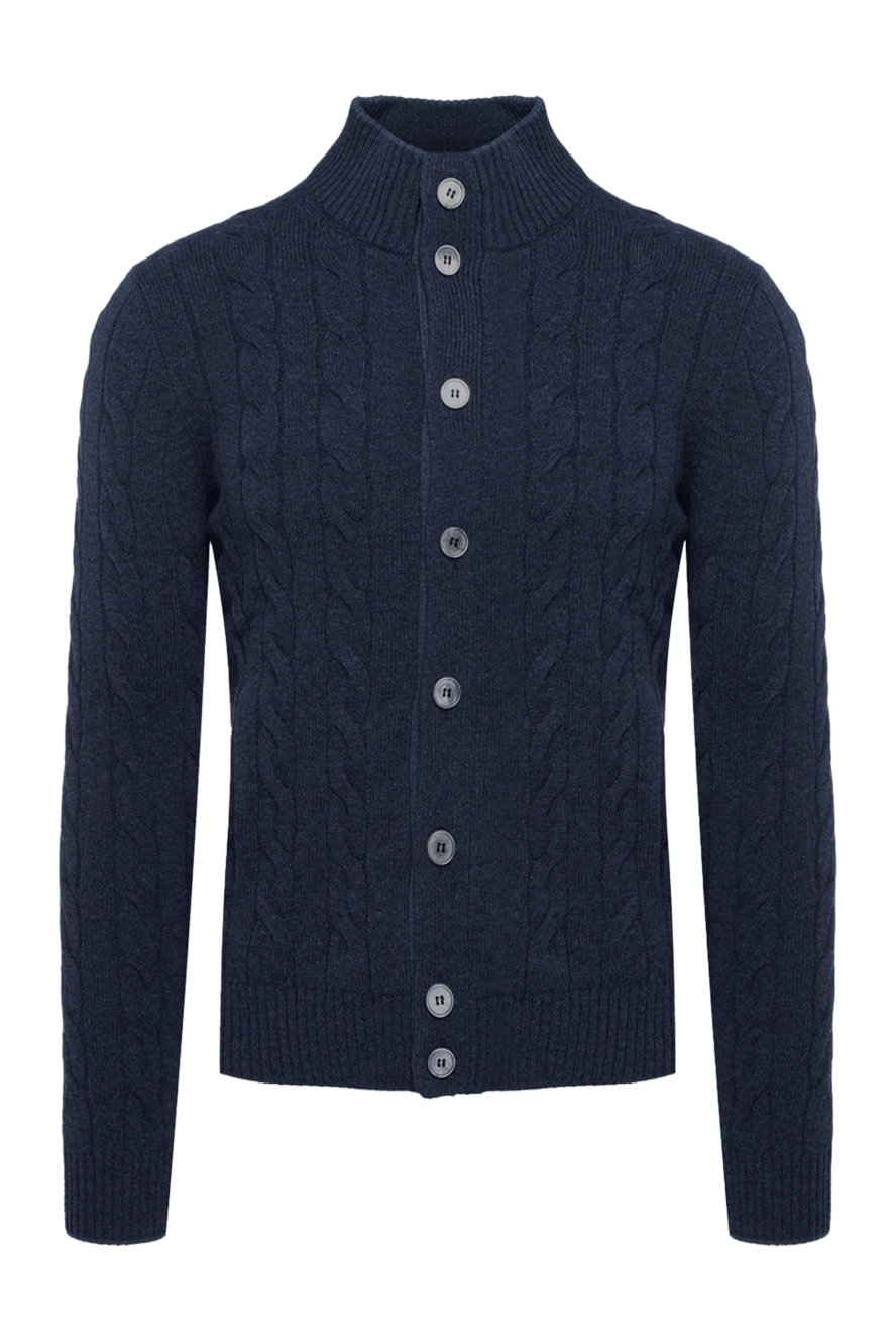 Gran Sasso man men's cardigan made of wool, cashmere and viscose blue купить с ценами и фото 165410 - photo 1