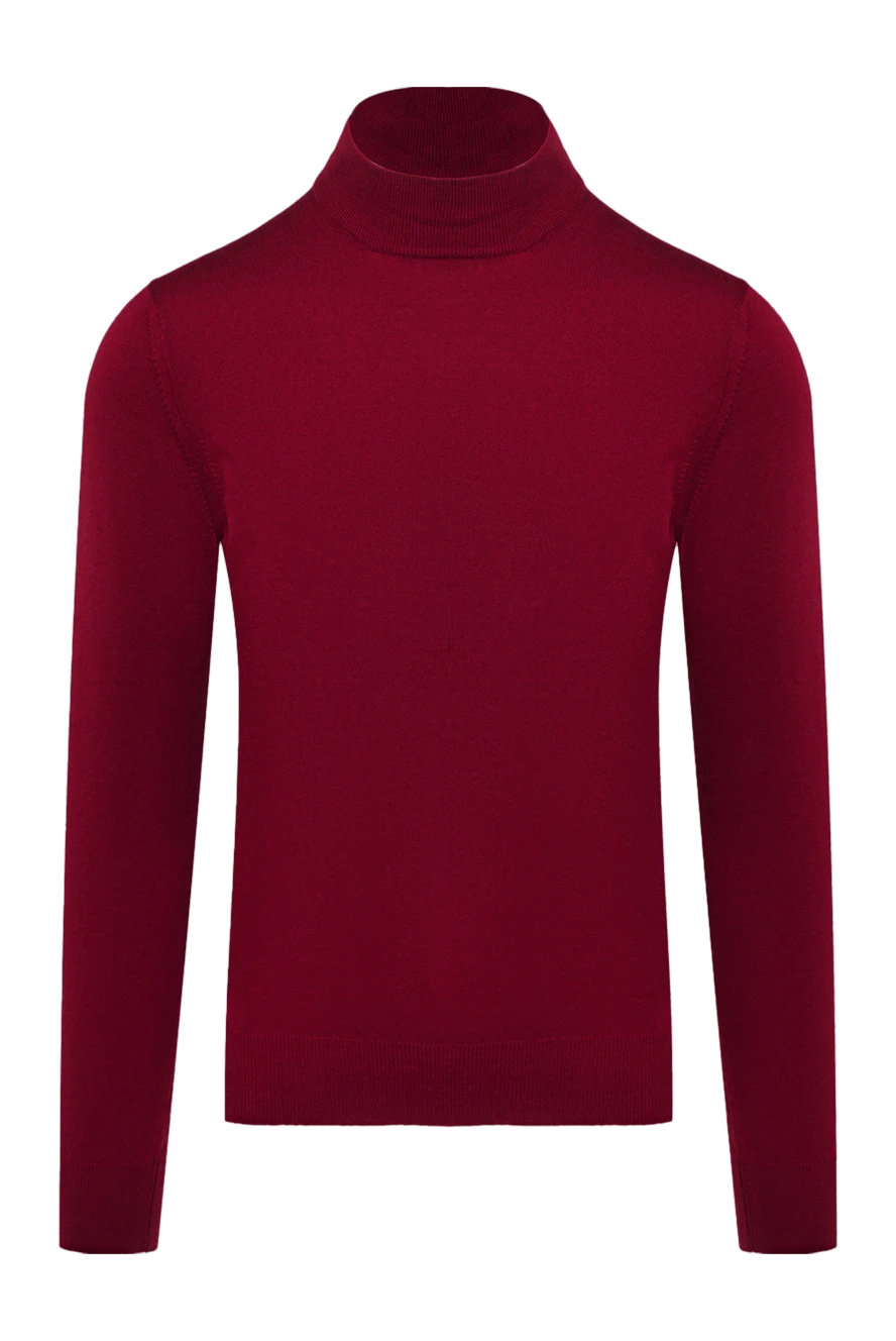 Gran Sasso man men's jumper with a high stand-up collar, red wool купить с ценами и фото 165462 - photo 1