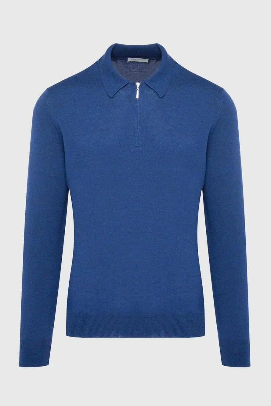 Gran Sasso man wool long sleeve polo blue for men купить с ценами и фото 165468 - photo 1