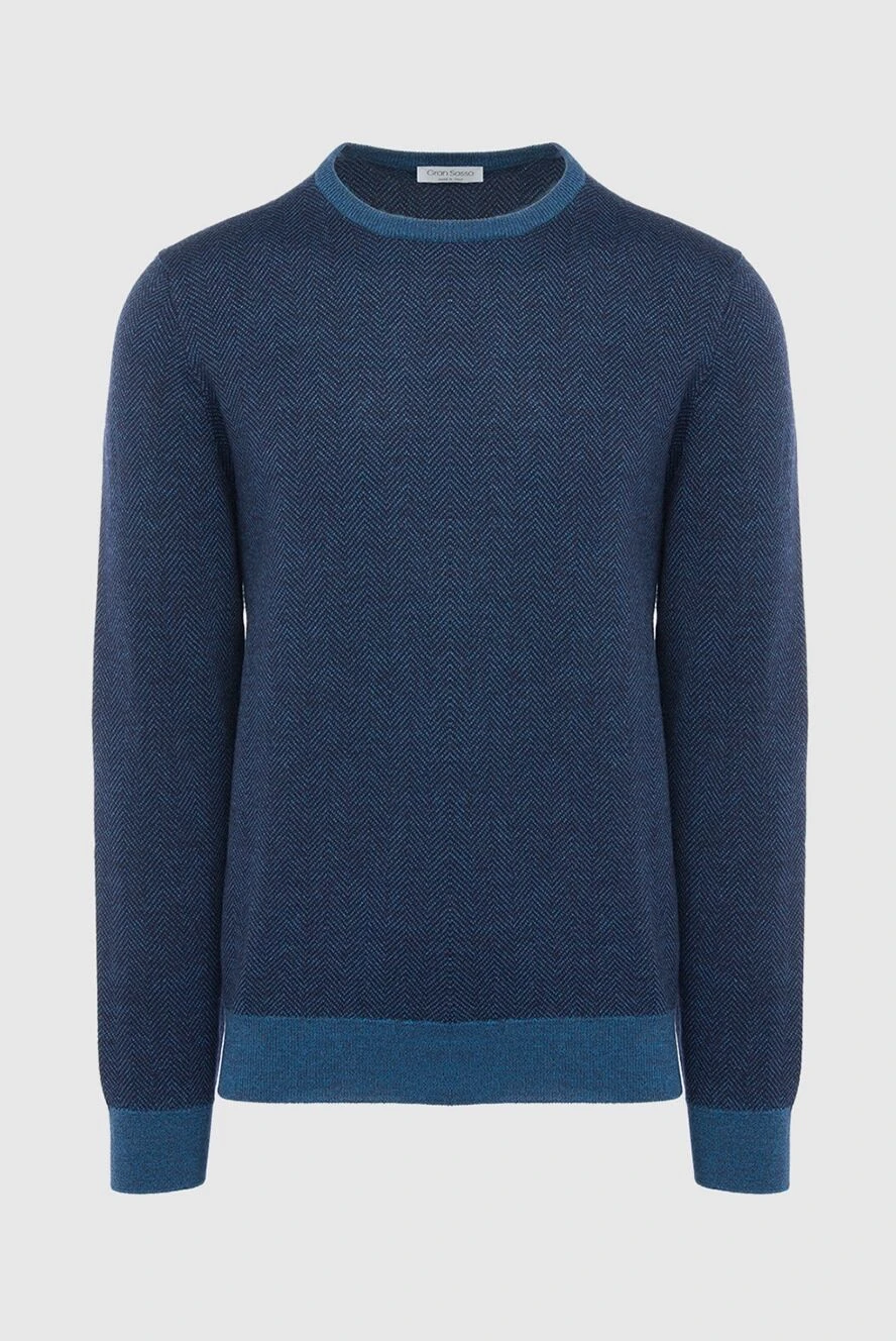 Gran Sasso man men's blue long sleeve wool jumper купить с ценами и фото 165629 - photo 1