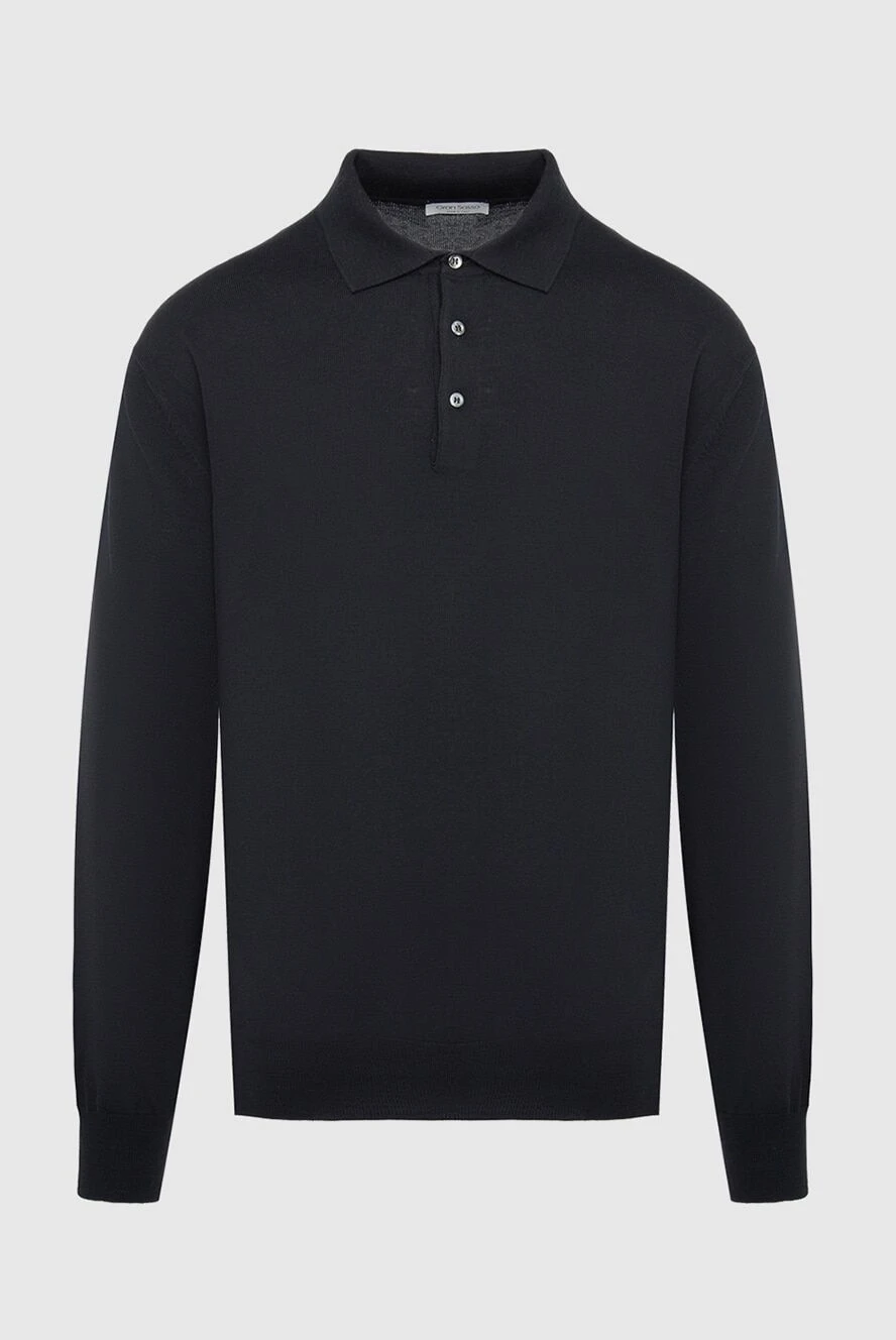 Gran Sasso man wool long sleeve polo black for men купить с ценами и фото 165653 - photo 1