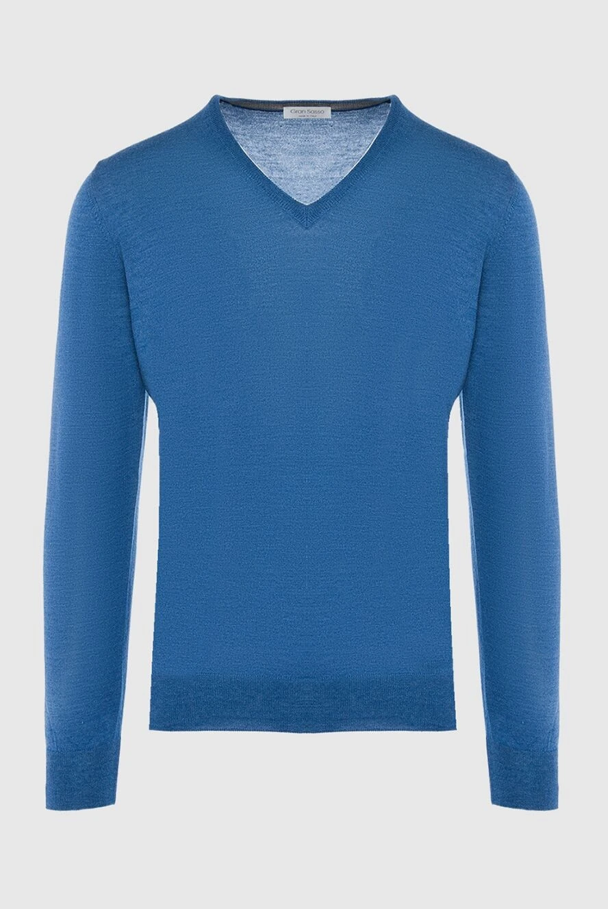 Gran Sasso man wool and silk jumper blue for men купить с ценами и фото 165669 - photo 1