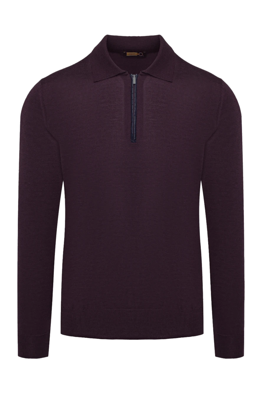 Zilli man long-sleeve polo in silk, cashmere and crocodile skin burgundy for men купить с ценами и фото 165745 - photo 1