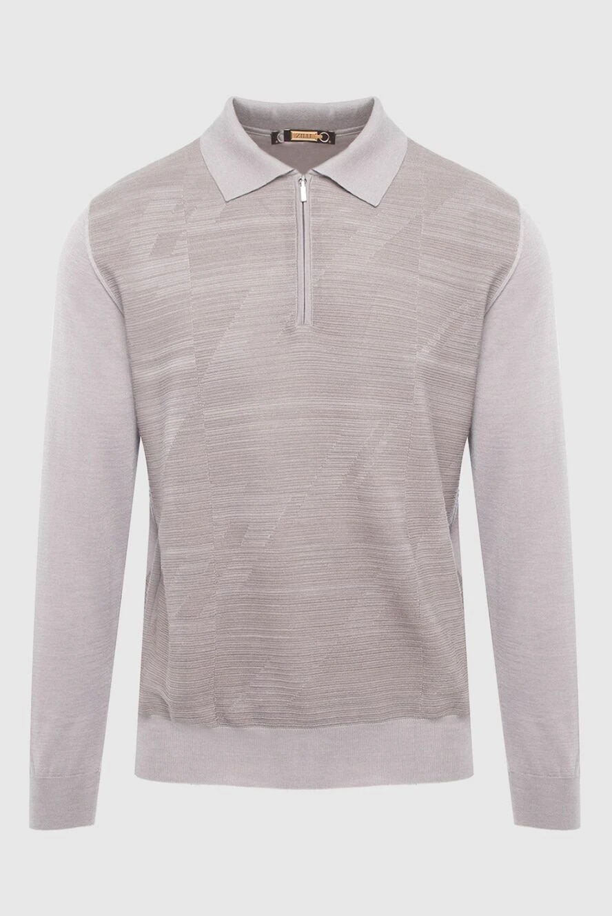 Zilli man long sleeve polo in silk and cashmere beige for men купить с ценами и фото 165751 - photo 1