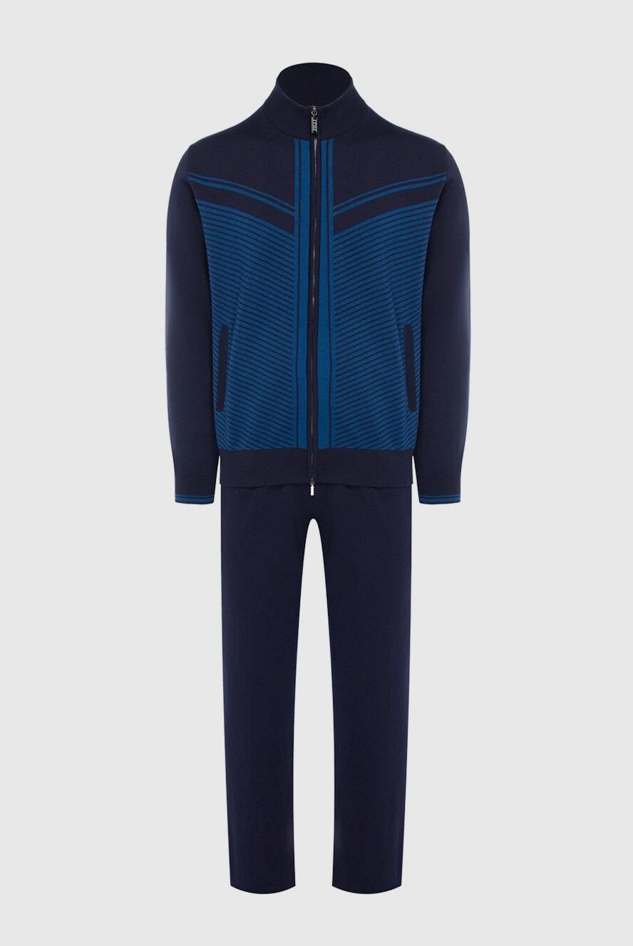 Zilli man men's sports suit made of cashmere and silk, blue купить с ценами и фото 165759 - photo 1