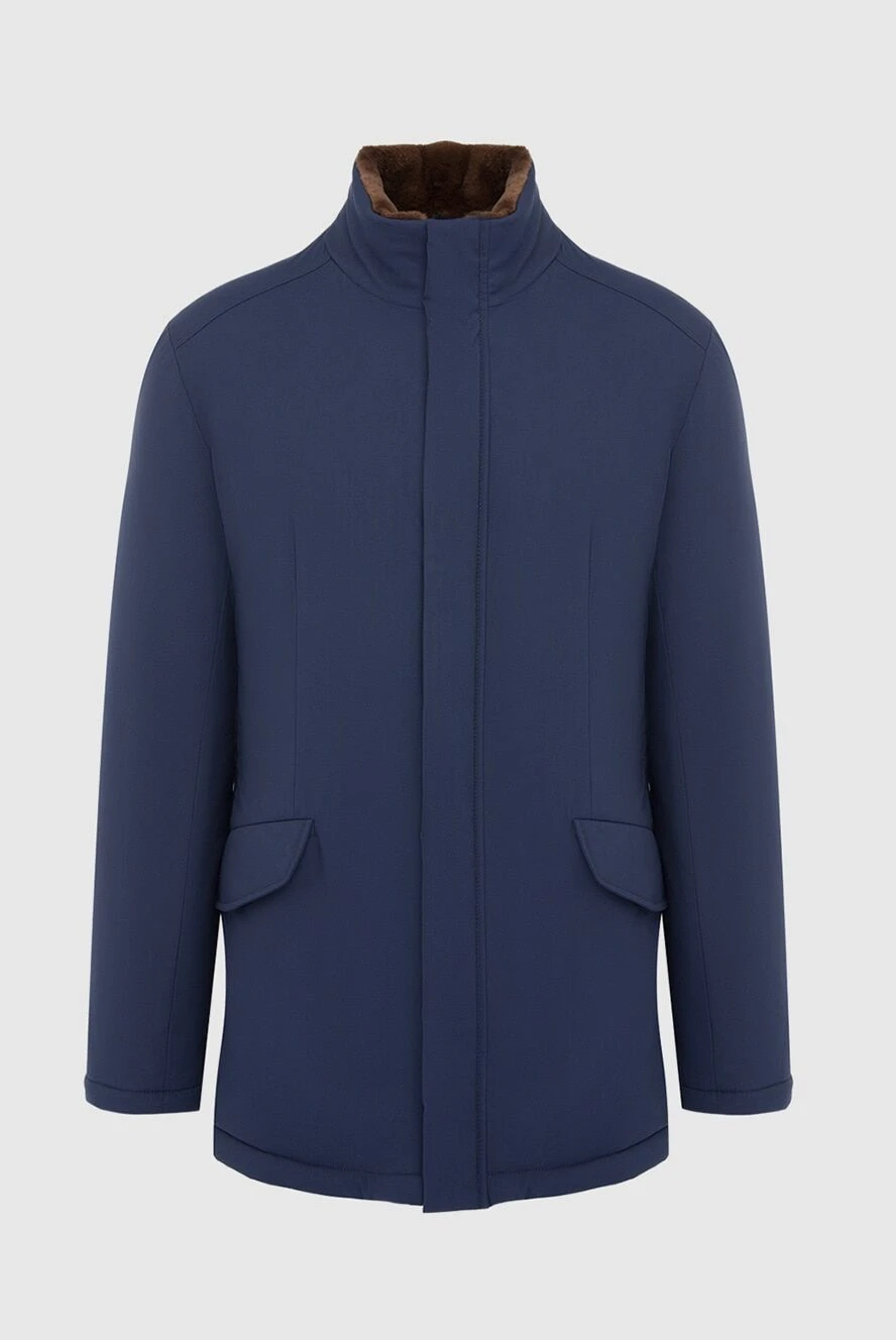 Fabio Gavazzi мужские куртка на меху из шерсти, полиамида и шёлка синяя мужская купить с ценами и фото 165813