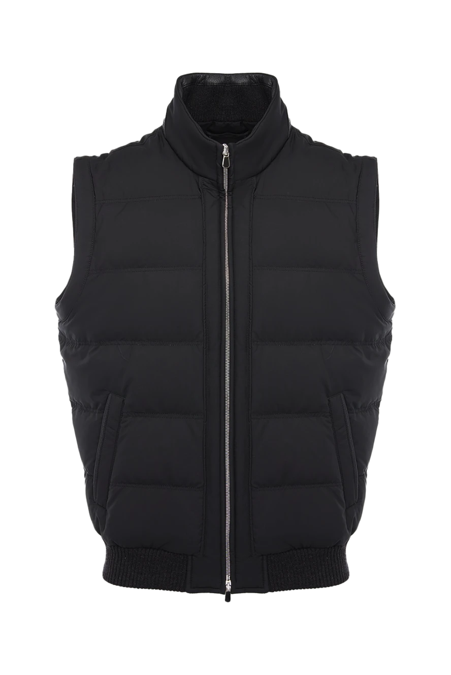 Enrico Mandelli жилет из вискозы черный мужской 165963 - фото 1
