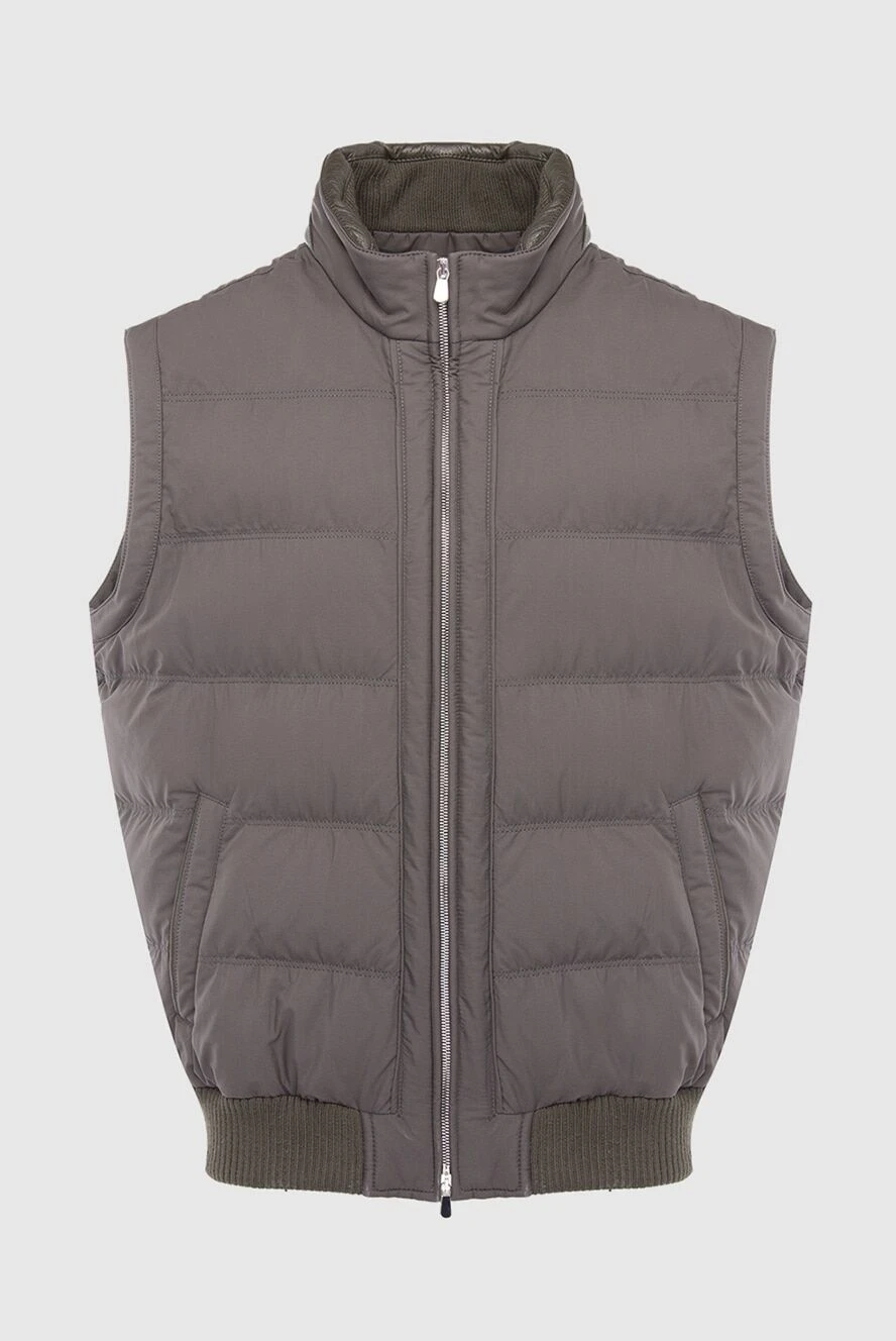 Enrico Mandelli жилет из вискозы коричневый мужской 165964 - фото 1