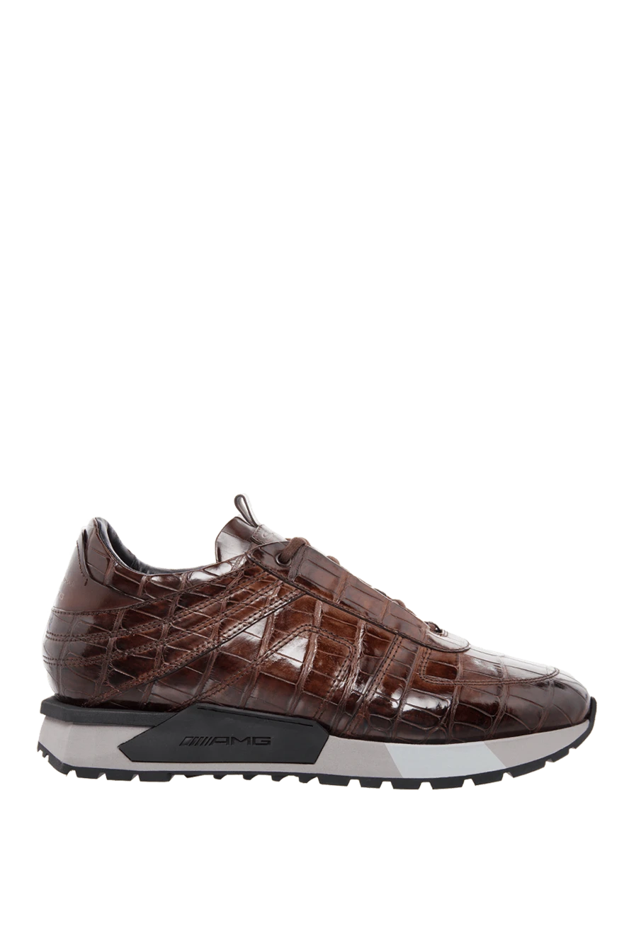 Santoni man brown alligator sneakers for men купить с ценами и фото 165978 - photo 1