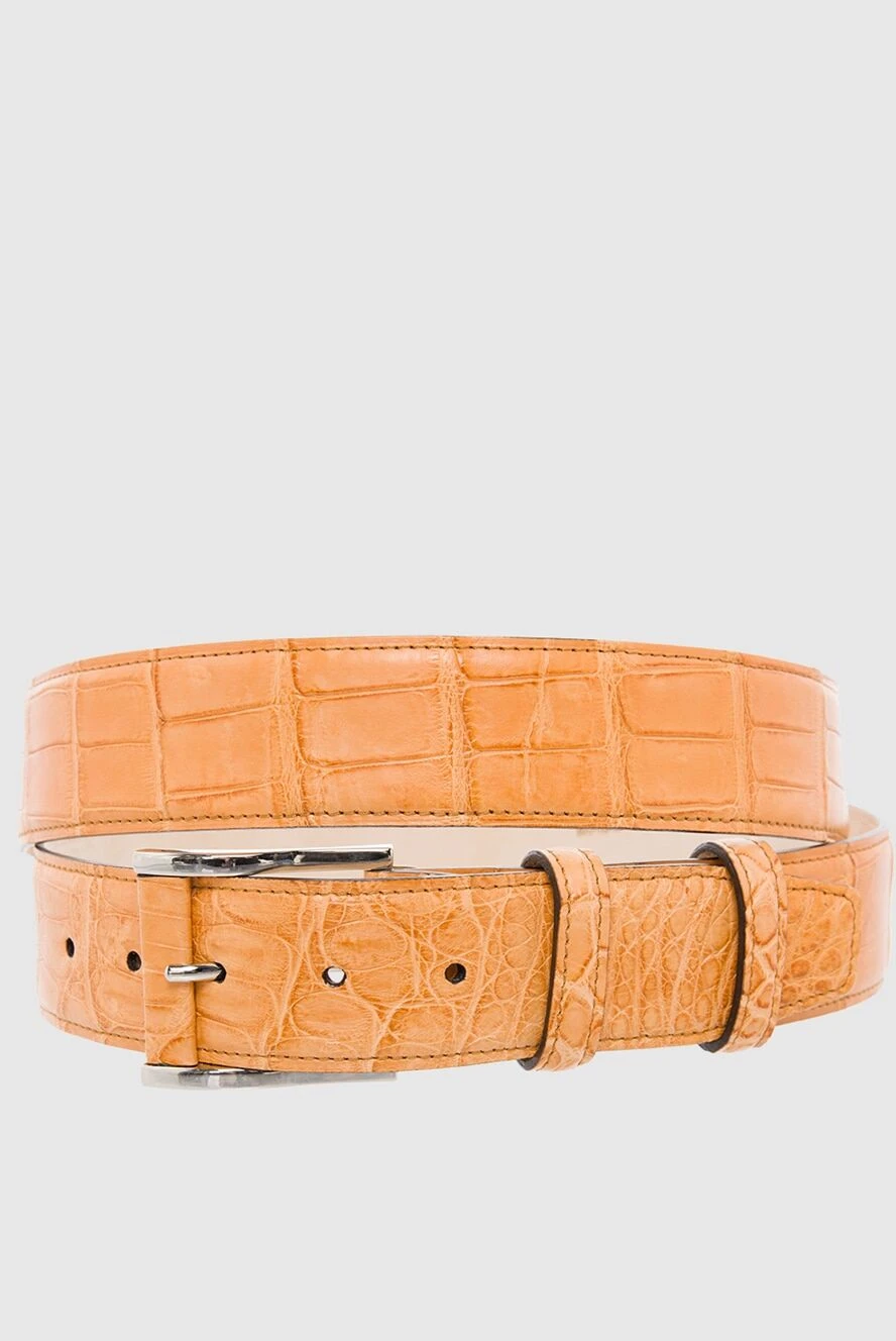 Cesare di Napoli man beige crocodile leather belt for men купить с ценами и фото 165980 - photo 1