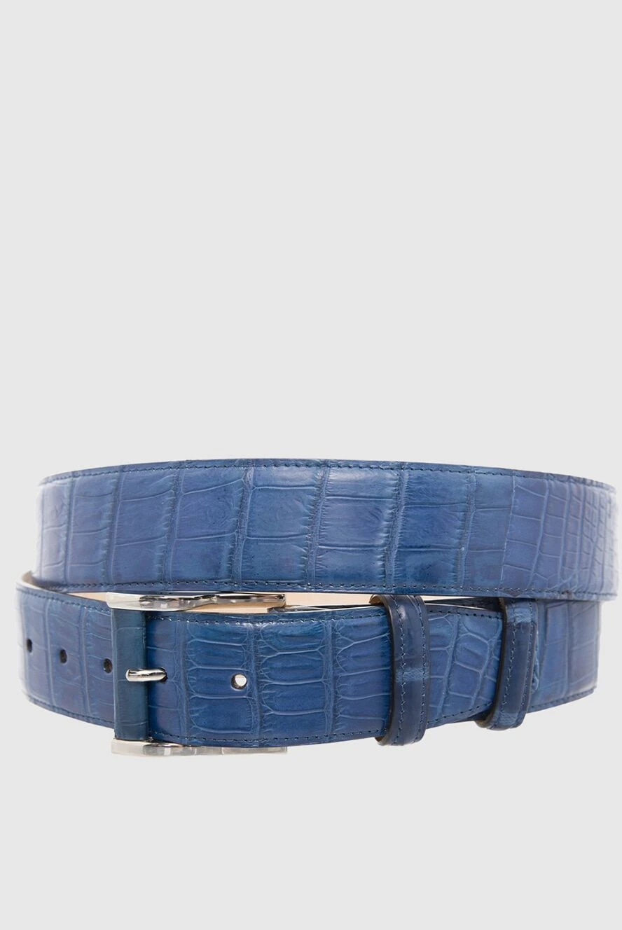 Cesare di Napoli man crocodile leather belt blue for men купить с ценами и фото 165984 - photo 1