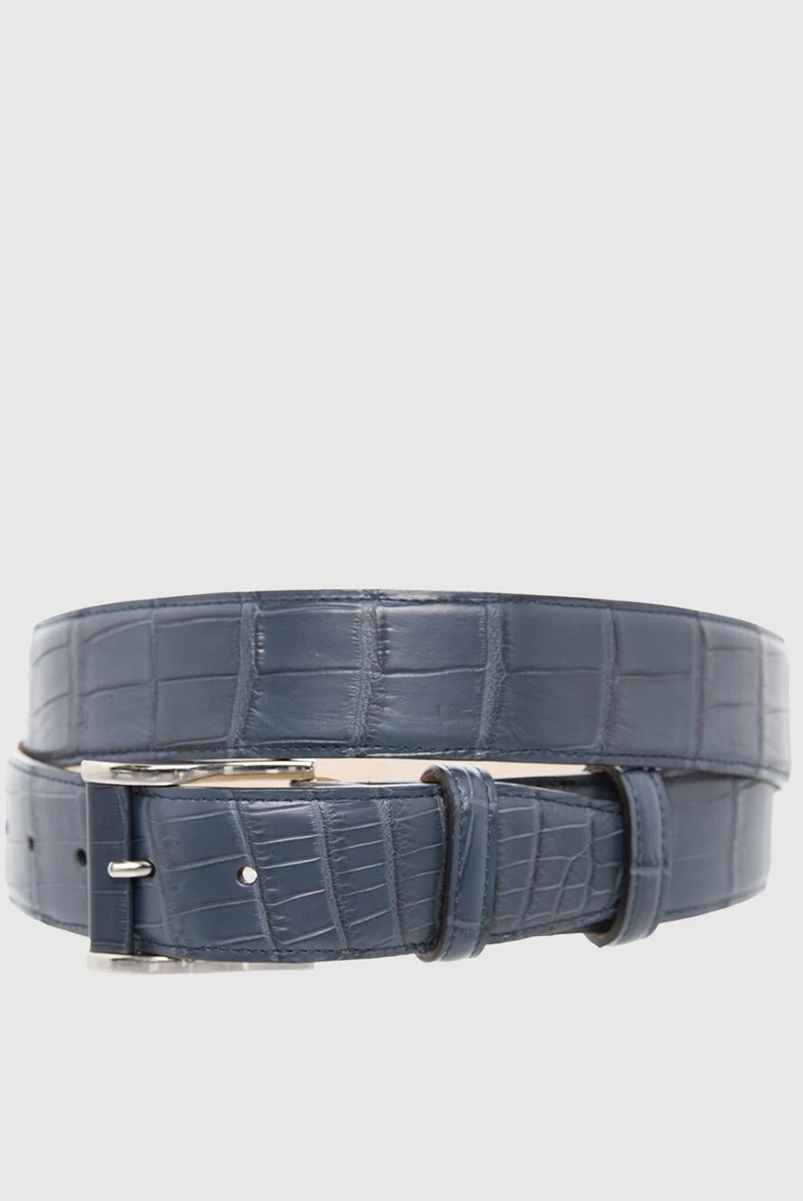 Cesare di Napoli man crocodile leather belt blue for men купить с ценами и фото 165988 - photo 1