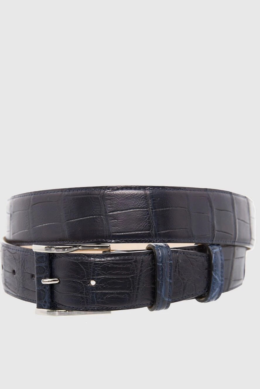 Cesare di Napoli man crocodile leather belt blue for men купить с ценами и фото 165994 - photo 1