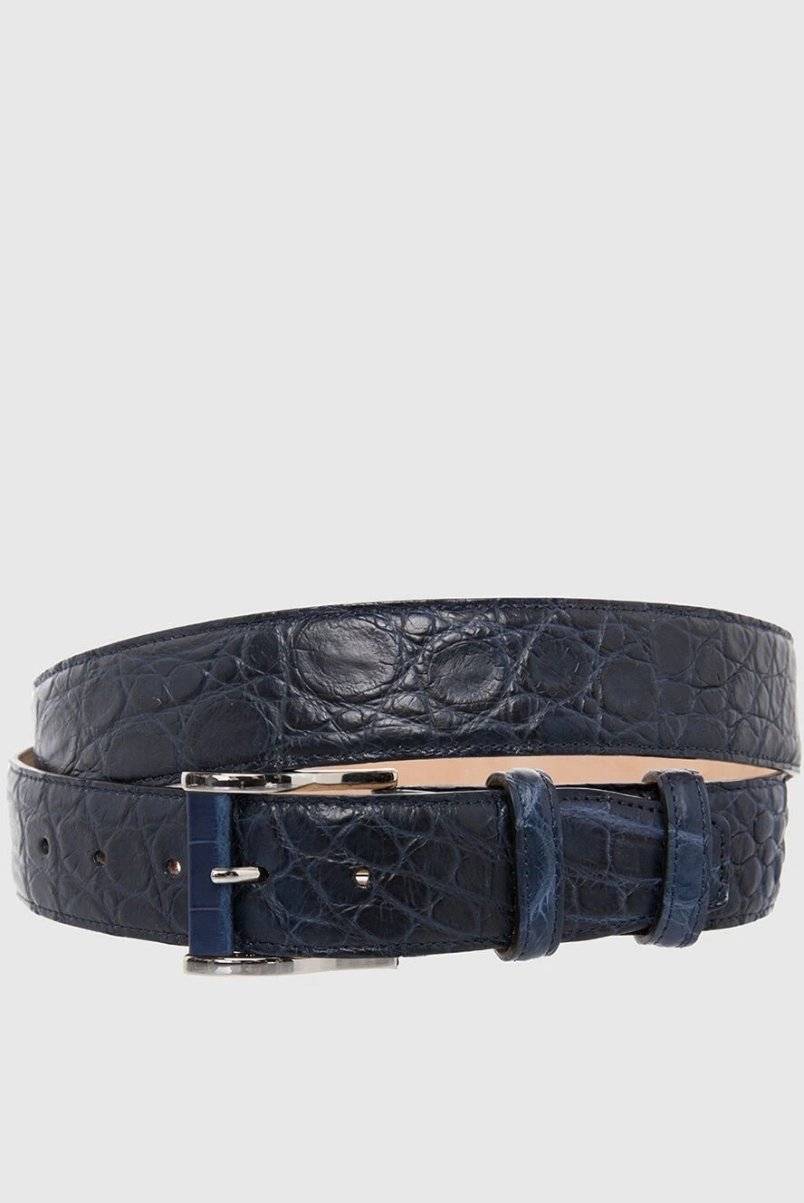 Cesare di Napoli man crocodile leather belt blue for men купить с ценами и фото 165995 - photo 1