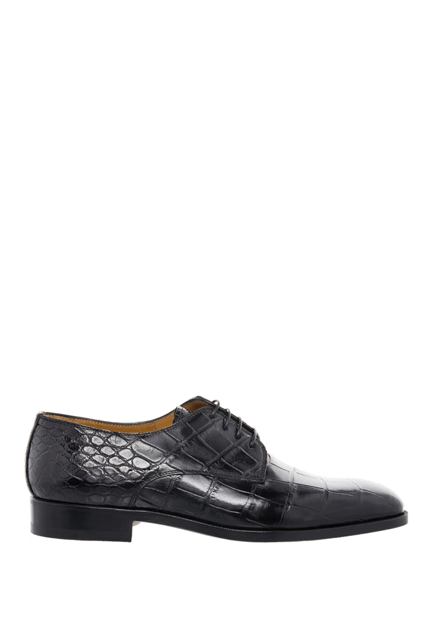 Cesare di Napoli man black alligator leather men's shoes купить с ценами и фото 165996 - photo 1