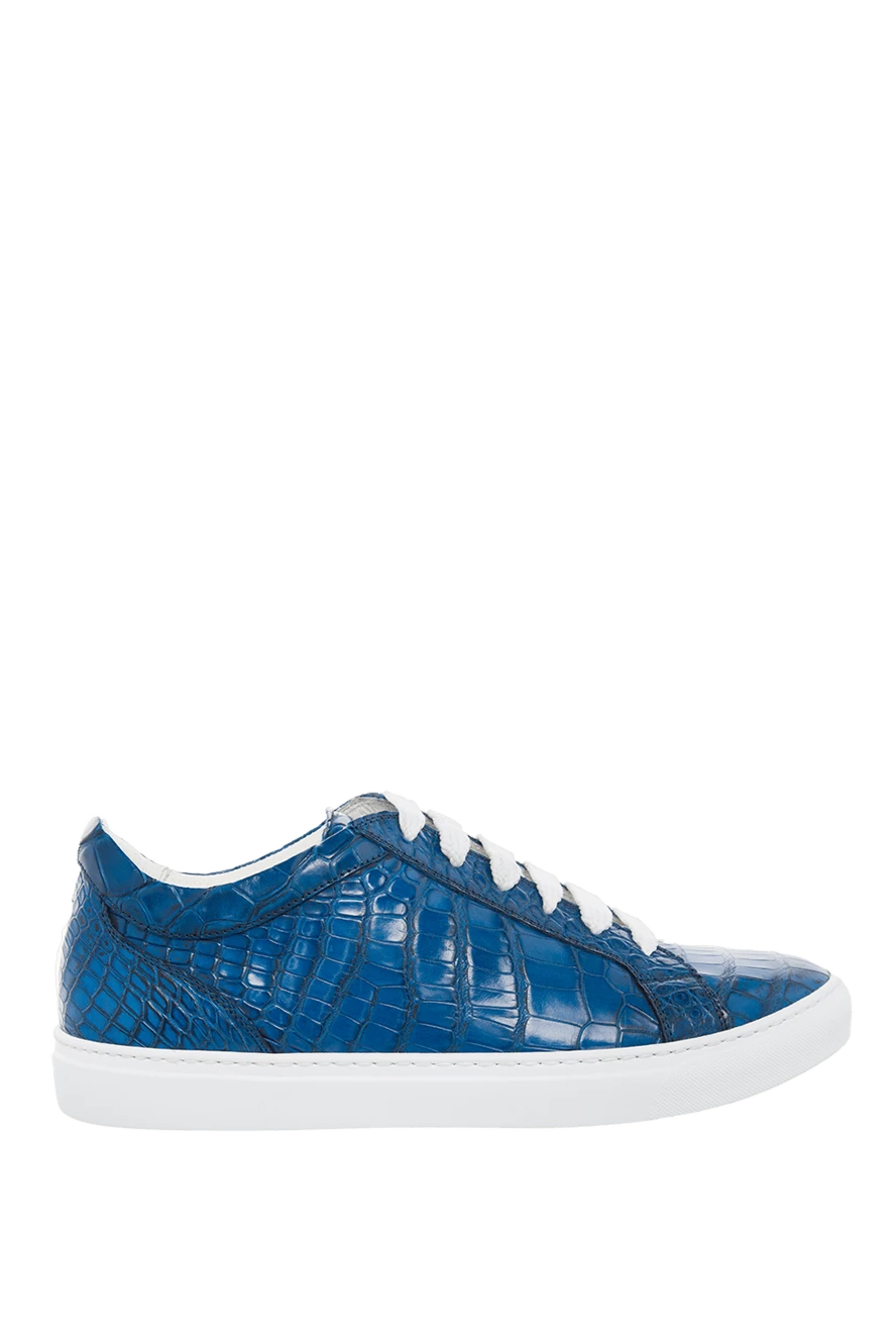 Christophe Auber man blue leather sneakers for men купить с ценами и фото 166043 - photo 1