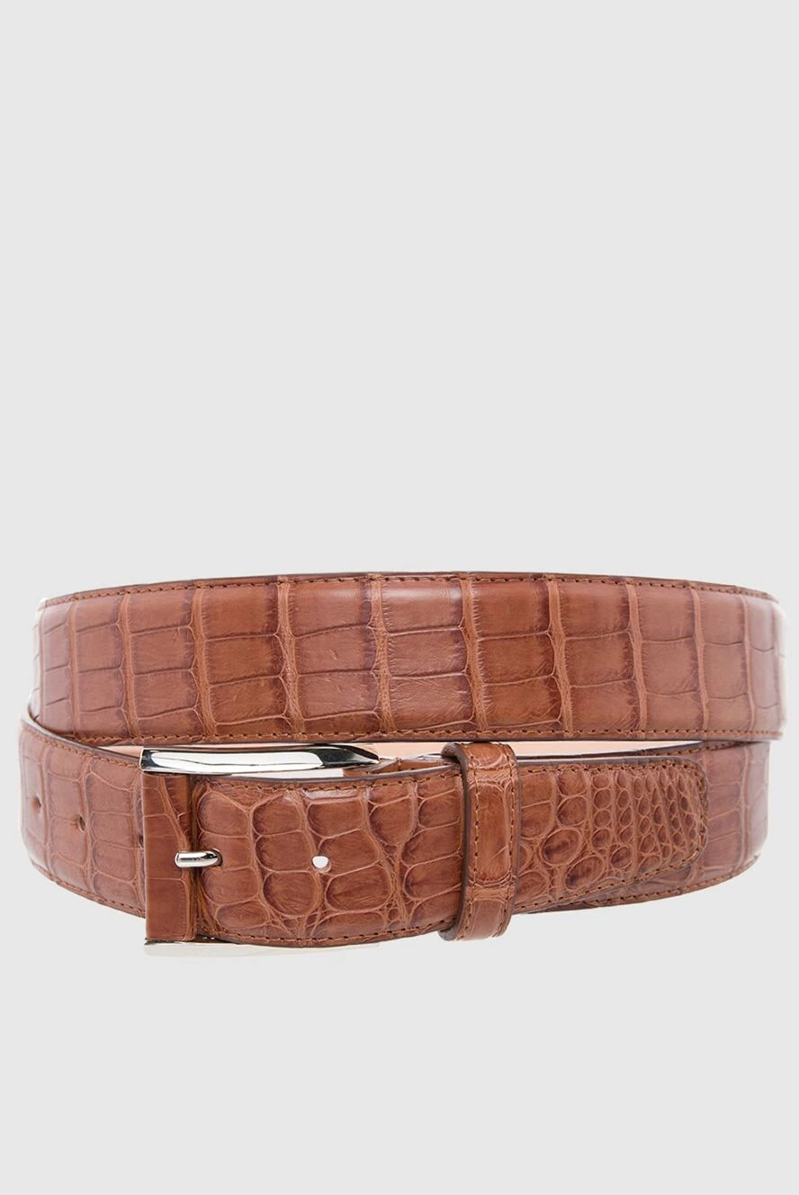 Cesare di Napoli man brown crocodile leather belt for men купить с ценами и фото 166080 - photo 1