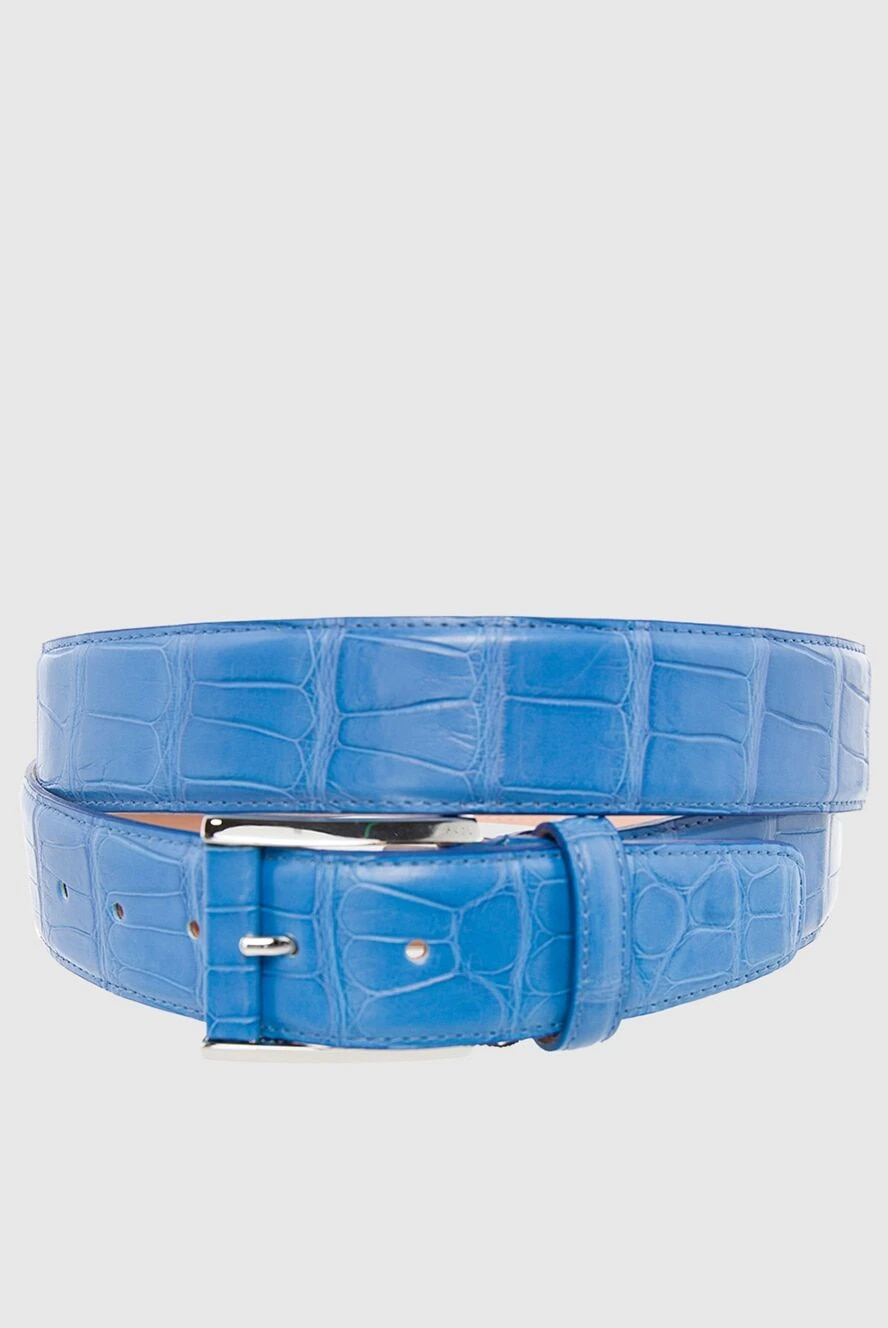 Cesare di Napoli man blue crocodile leather belt for men купить с ценами и фото 166082 - photo 1