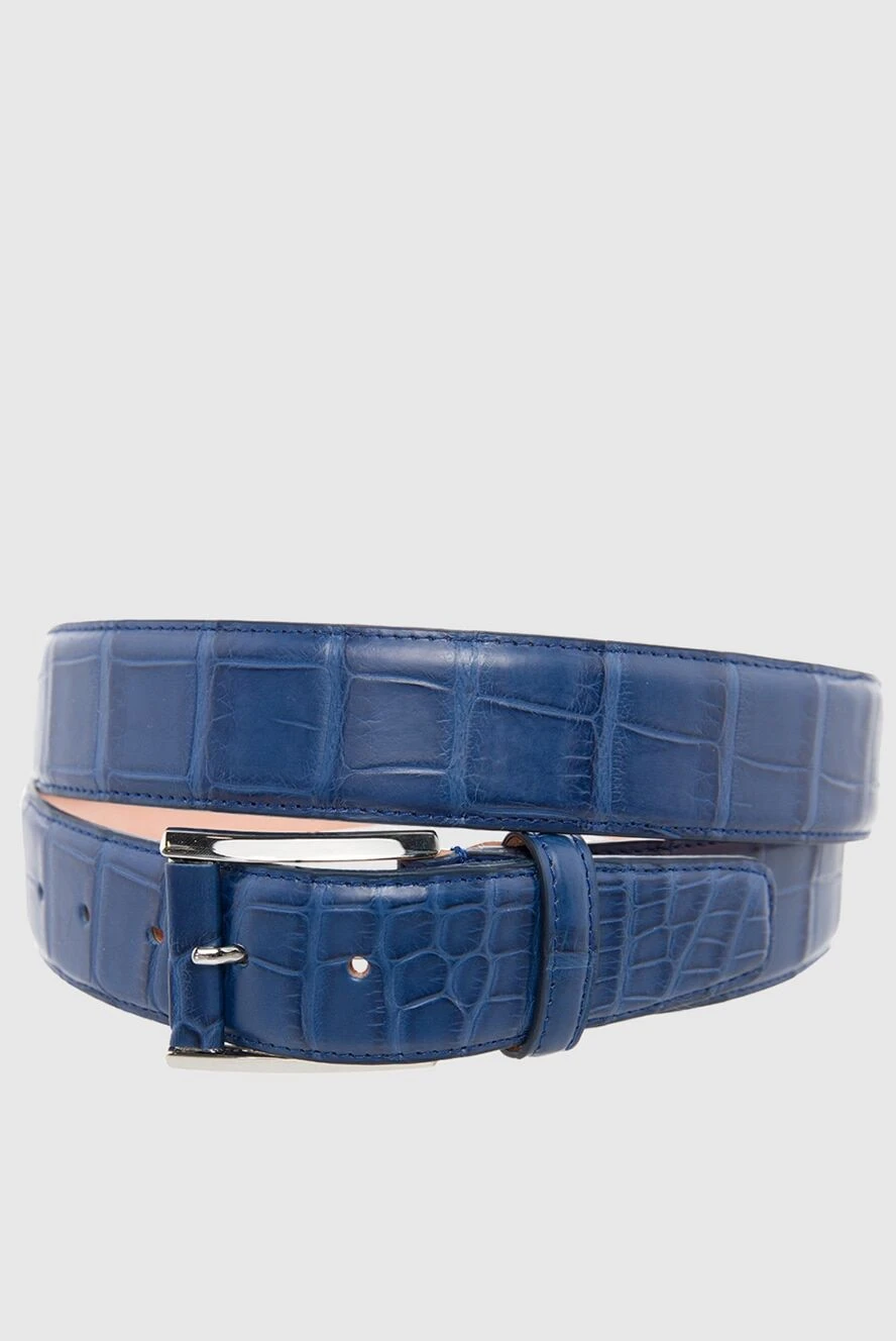 Cesare di Napoli man crocodile leather belt blue for men купить с ценами и фото 166083 - photo 1