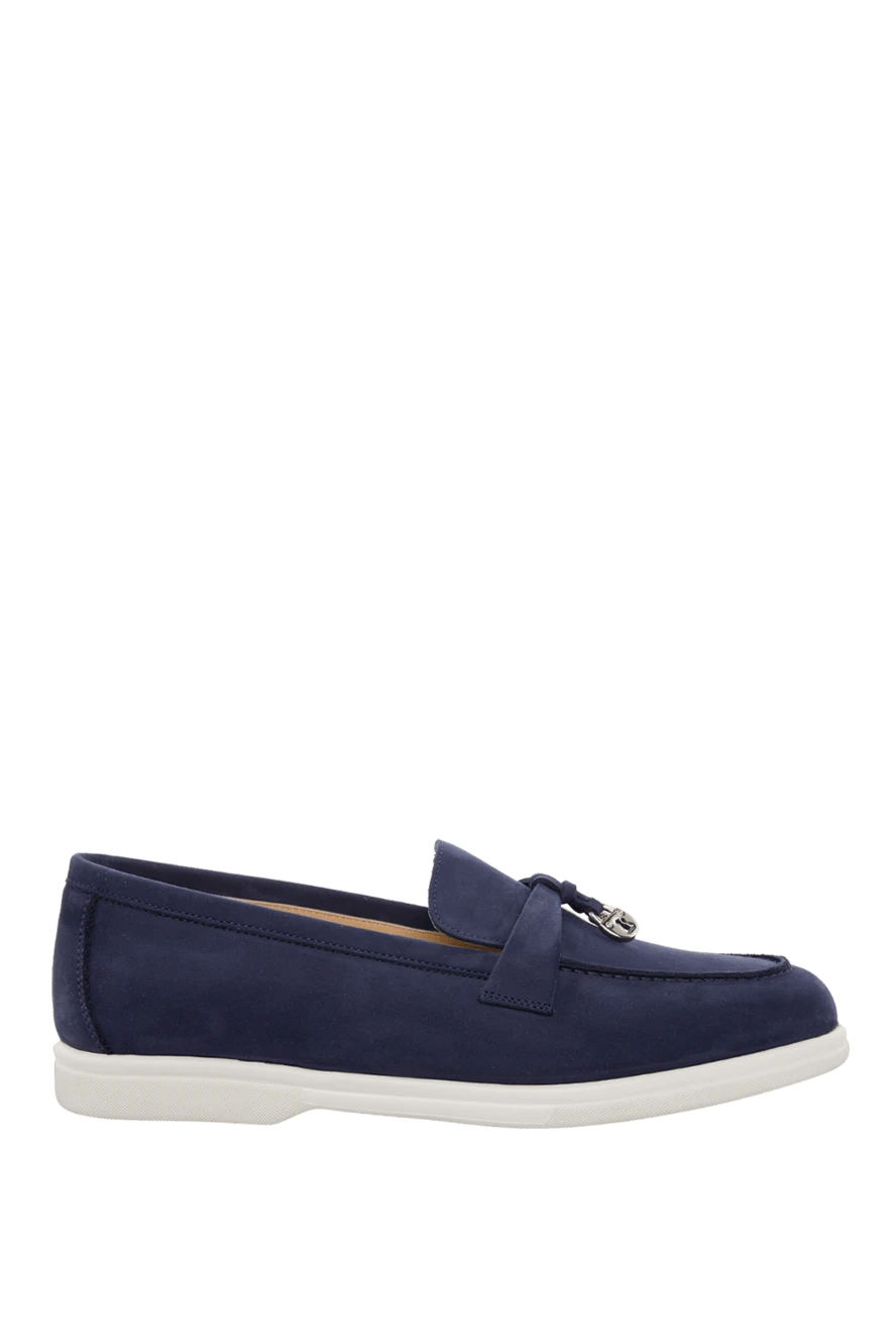 Cesare di Napoli woman blue nubuck loafers for women купить с ценами и фото 166092 - photo 1