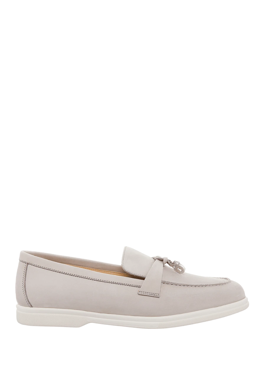 Cesare di Napoli woman gray nubuck loafers for women купить с ценами и фото 166094 - photo 1