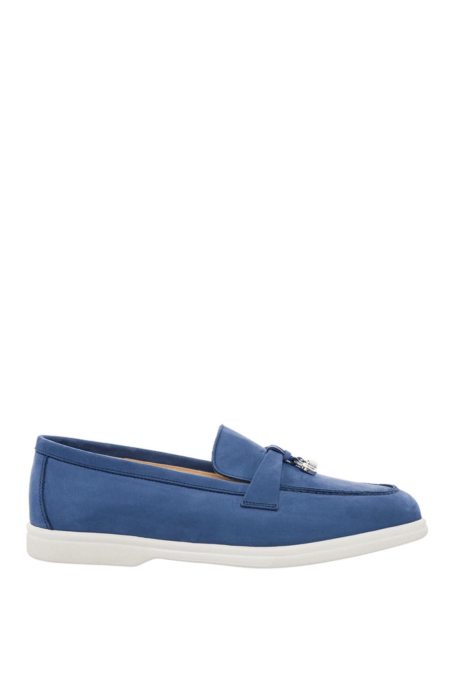 Cesare di Napoli woman blue nubuck loafers for women купить с ценами и фото 166095 - photo 1