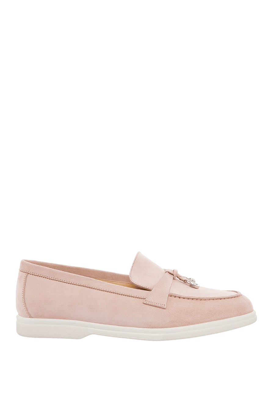 Cesare di Napoli woman pink nubuck loafers for women купить с ценами и фото 166096 - photo 1