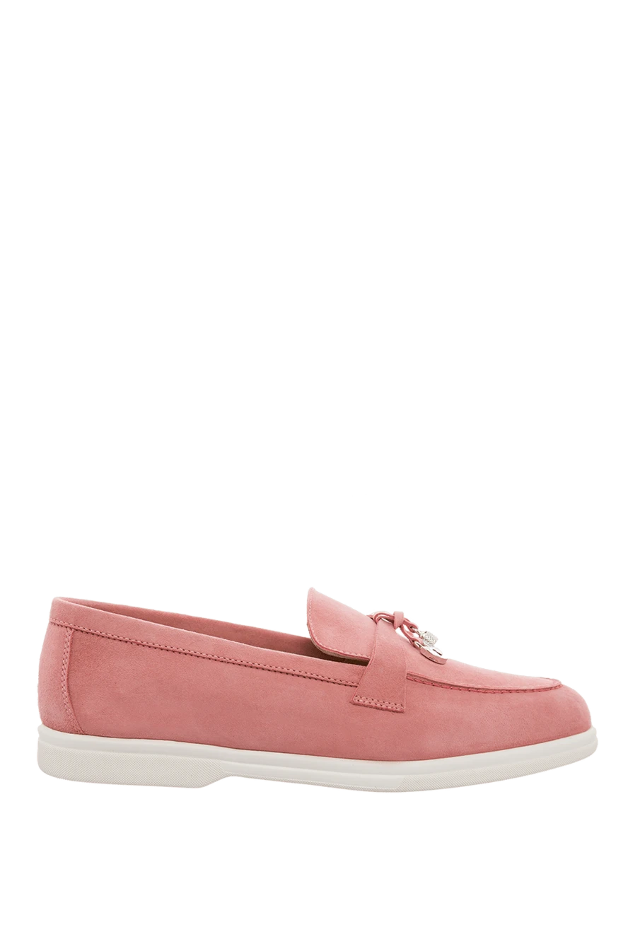 Cesare di Napoli woman pink nubuck loafers for women купить с ценами и фото 166102 - photo 1