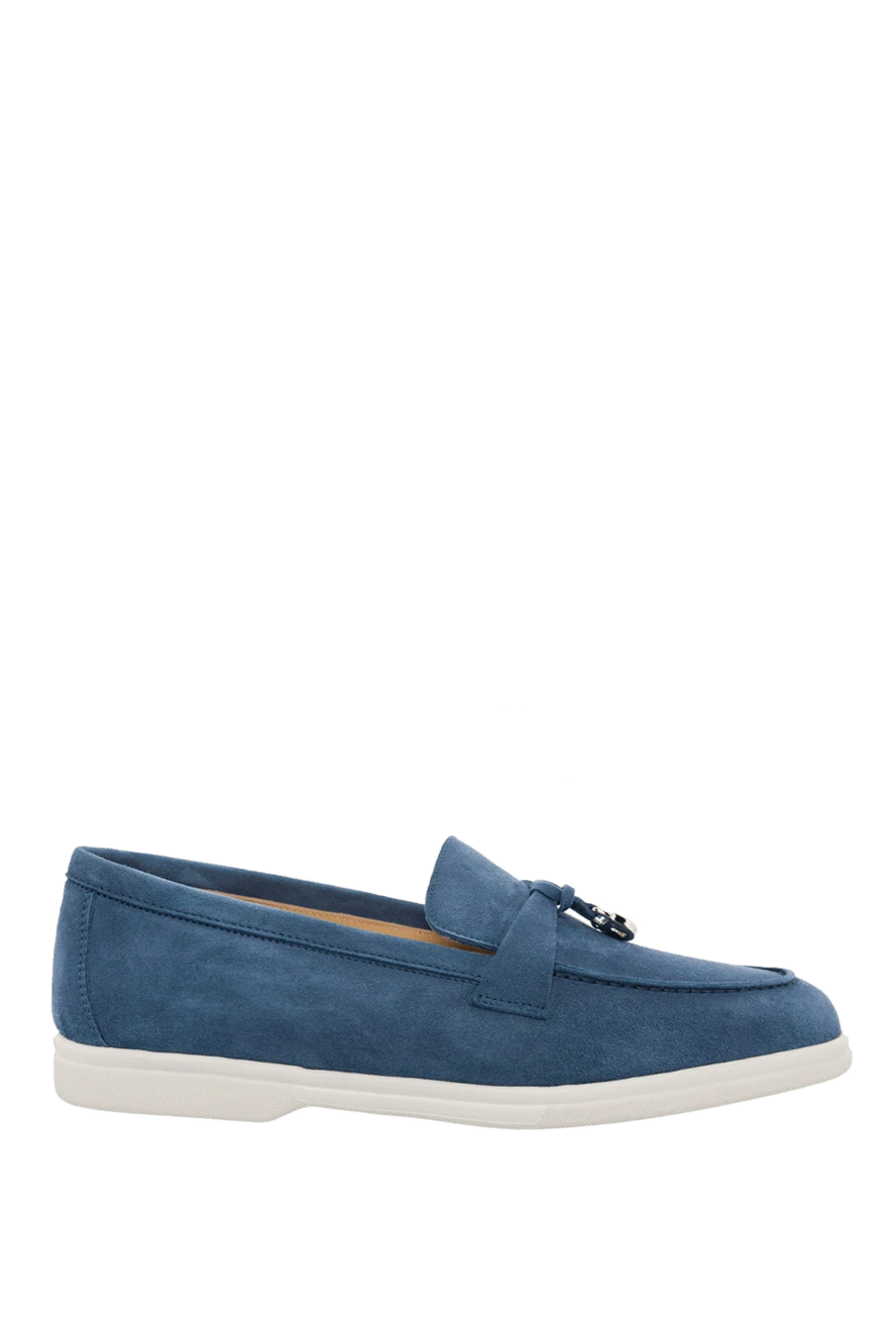 Cesare di Napoli woman blue nubuck loafers for women купить с ценами и фото 166103 - photo 1