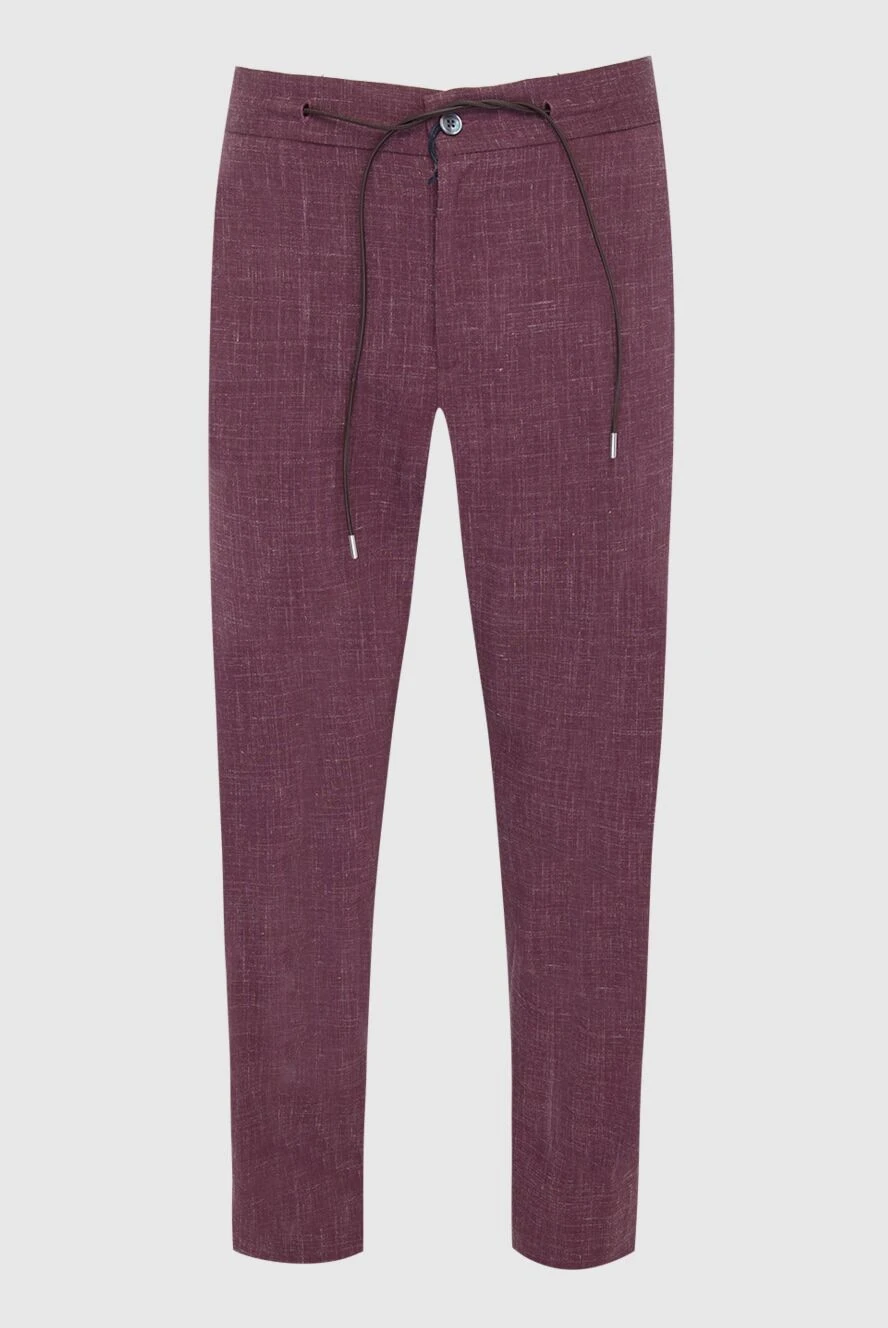 Tombolini man men's burgundy wool and linen trousers купить с ценами и фото 166194 - photo 1