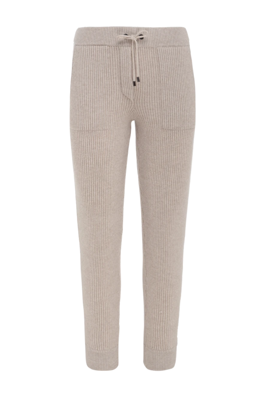 Brunello Cucinelli woman beige wool trousers for women купить с ценами и фото 166237 - photo 1