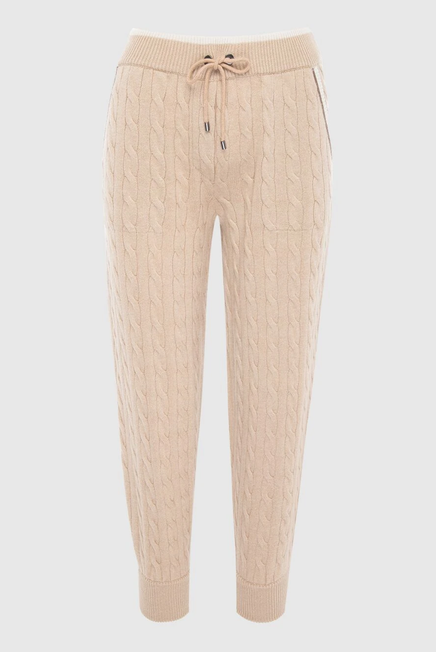 Brunello Cucinelli woman beige cashmere trousers for women купить с ценами и фото 166238 - photo 1