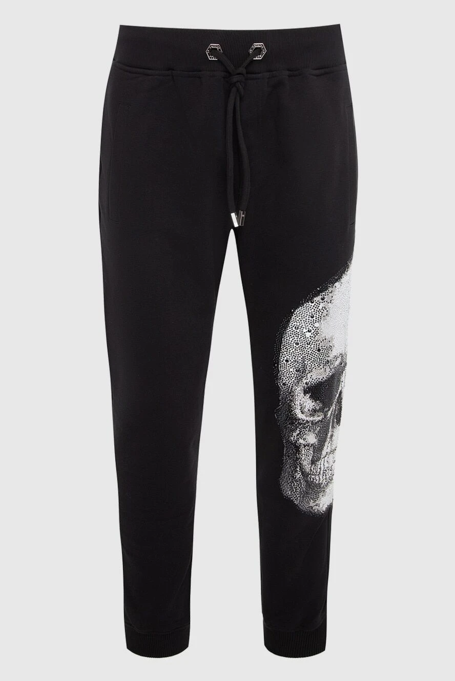 Philipp Plein man men's cotton sports trousers, black купить с ценами и фото 166318 - photo 1