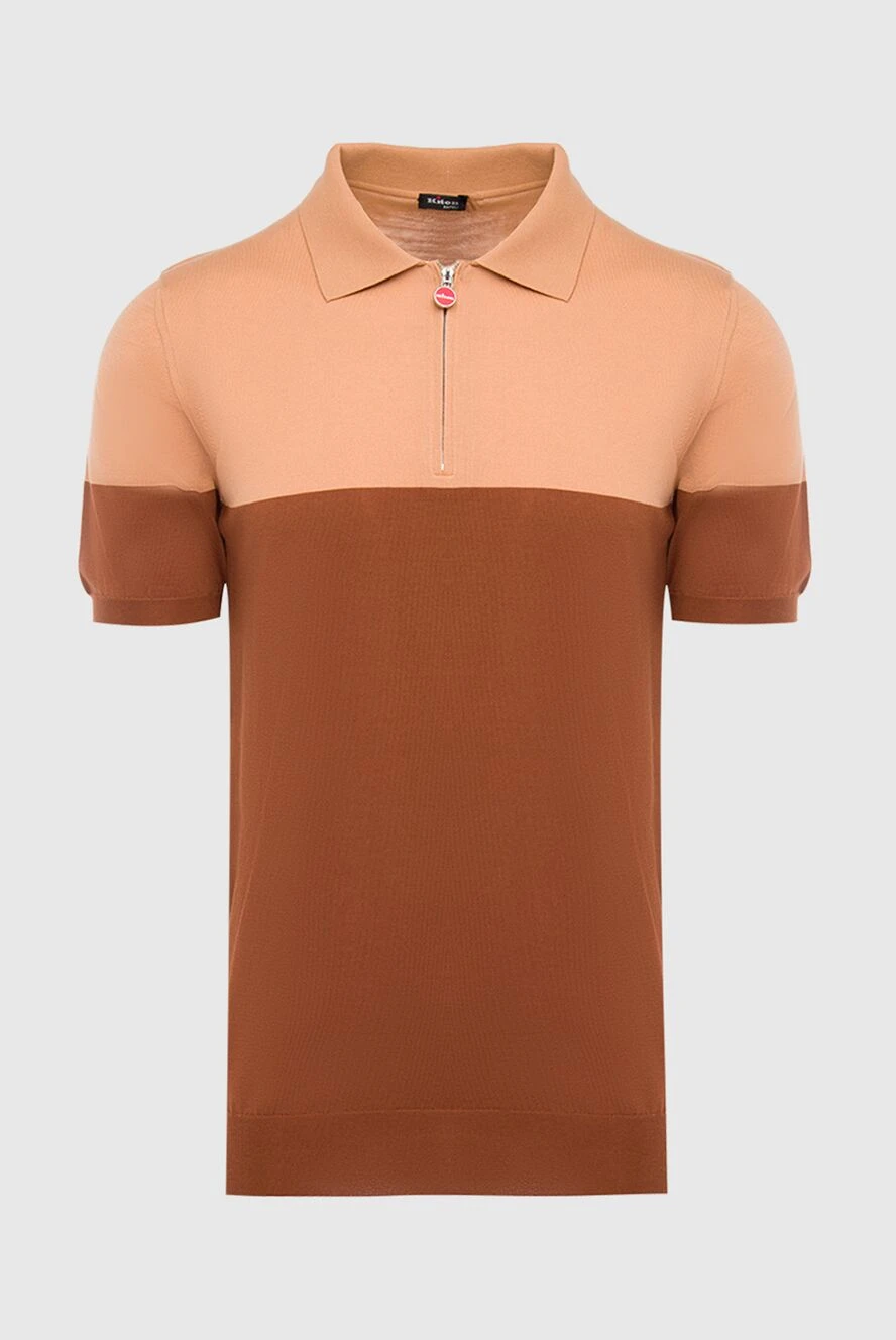 Kiton трикотажное поло на молнии с переходом оттенков коричневого и карамели
166320 - фото 1