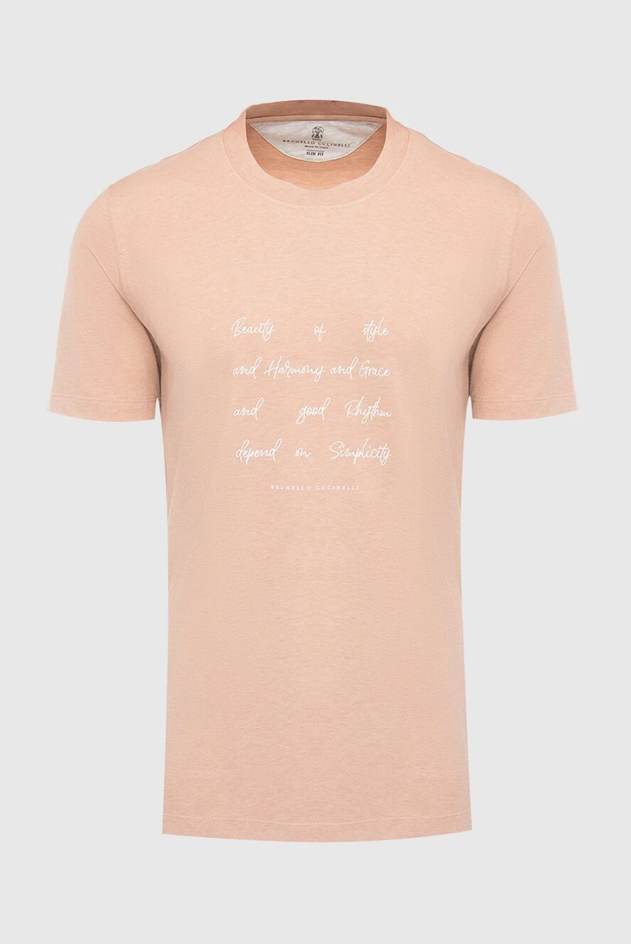 Brunello Cucinelli a soft cotton t-shirt in a sandy shade with a quote 166395 - photo 1