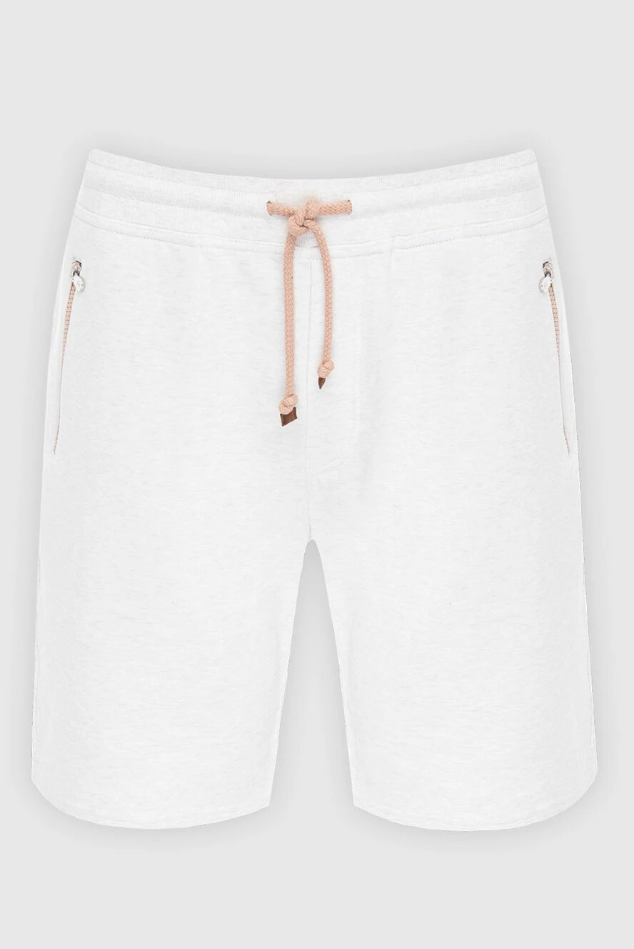 Brunello Cucinelli модные белые шорты с эластичной талией и карманами на молнии 166409 - фото 1