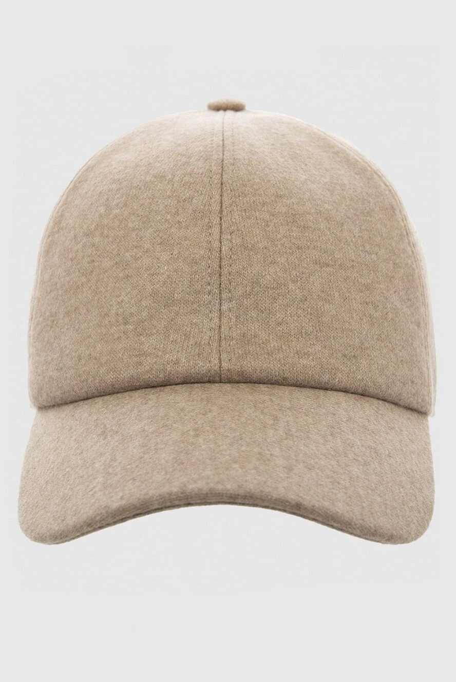 Cesare di Napoli man beige men's cashmere cap купить с ценами и фото 166496 - photo 1