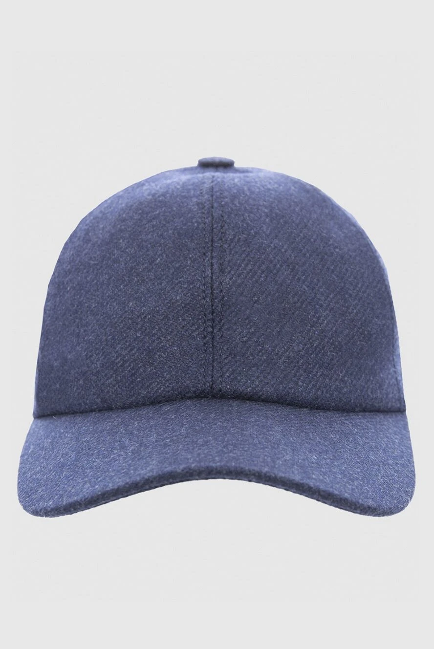 Cesare di Napoli man blue cashmere cap for men купить с ценами и фото 166498 - photo 1